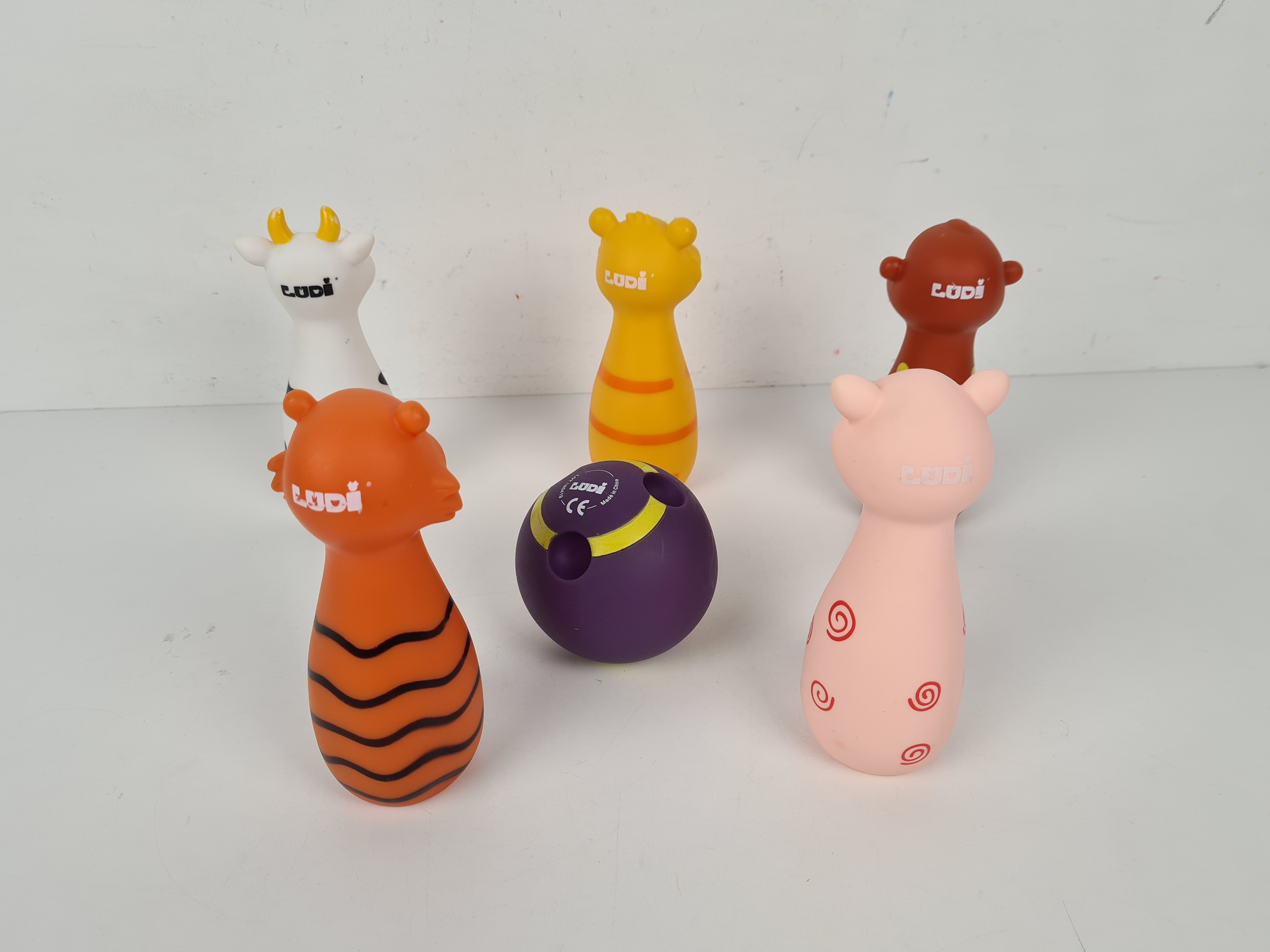 Jeu 1er âge - Jeu de quilles souples animaux , jeu de 5 quilles - 16cm - Photo 1