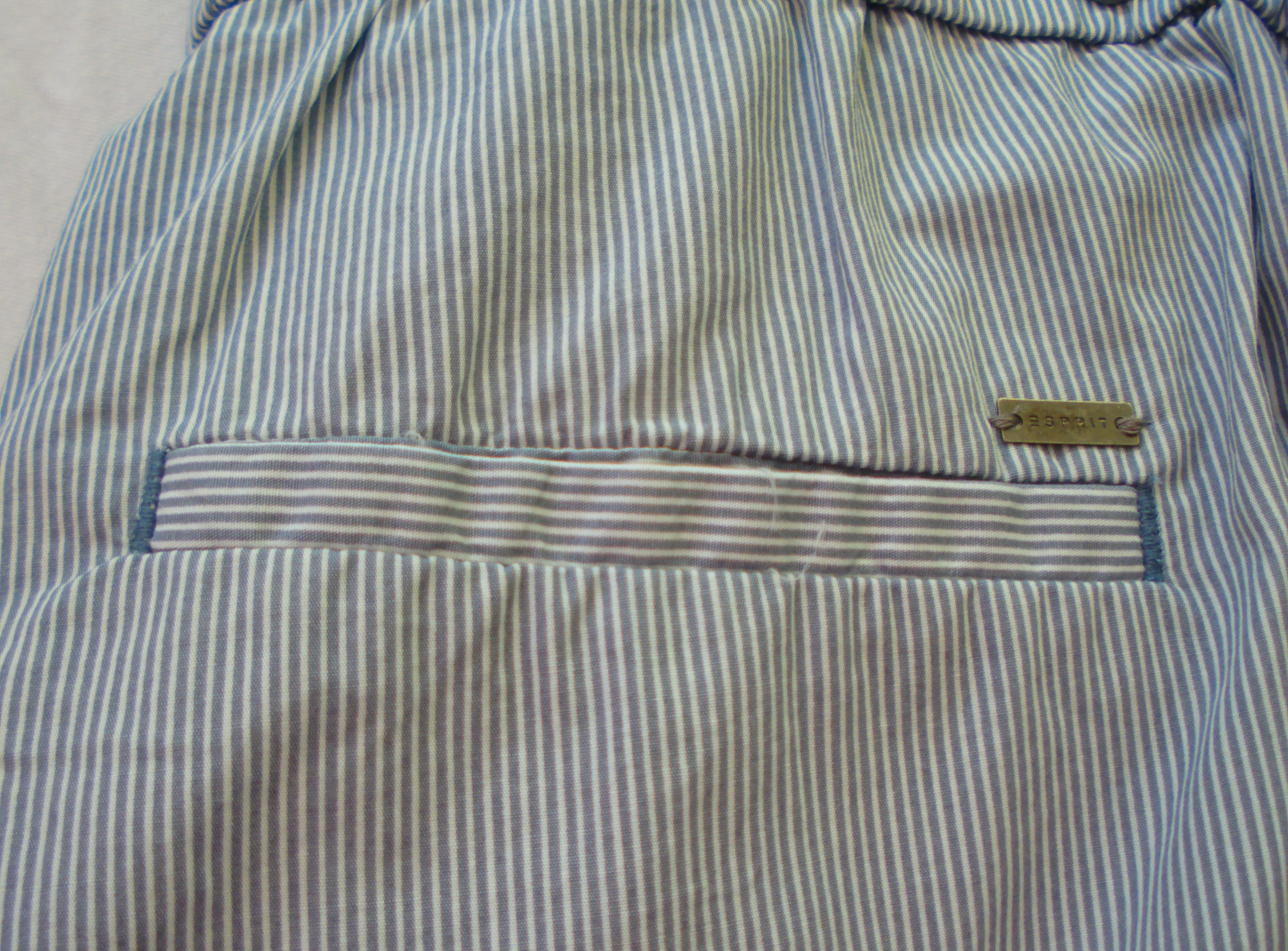 Pantalon ESPRIT, à rayures bleu et blanc, taille 40 - Photo 2
