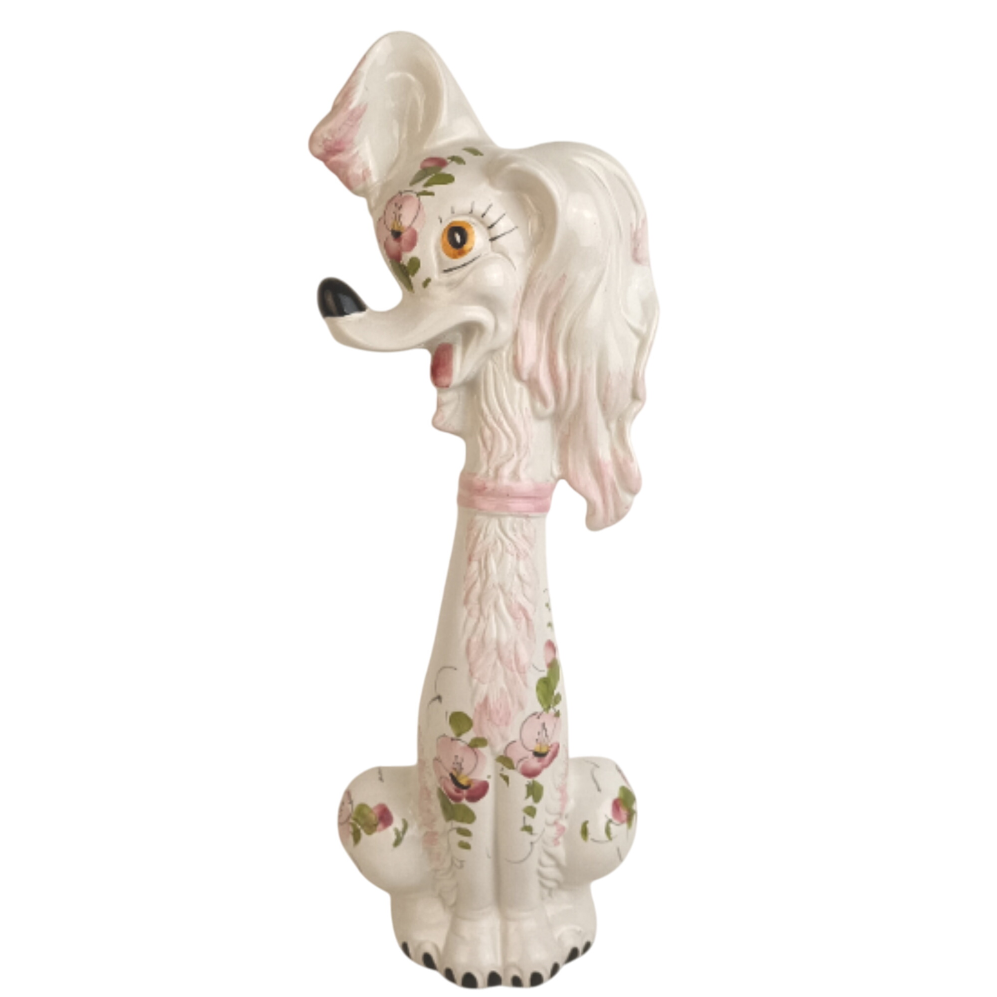 Chien caniche en faïence capodimonte Italy - Photo 0