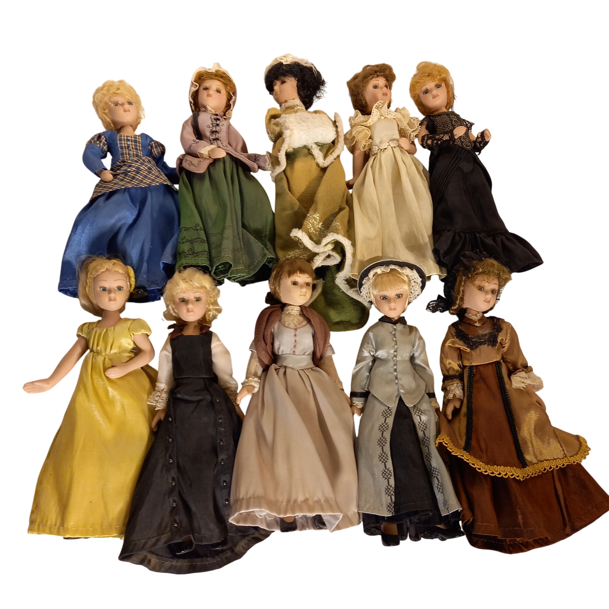 Lot de 10 poupeés de collection en porcelaine  -  reconditionné disponible sur Label Emmaüs