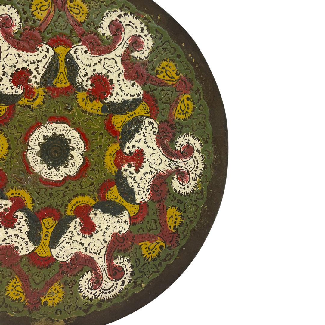 Voir photo 4 de Assiette murale artisanale en laiton émaillé - Vintage Pakistan Assiette murale artisanale en laiton émaillé - Vintage Pakistan - Vue 4 -