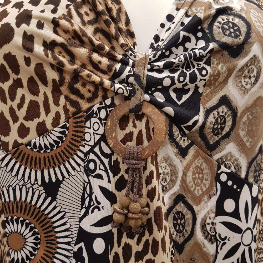 Top marron imprimé ethnique et animal - ARMAND THIERY - taille 2 - Photo 5