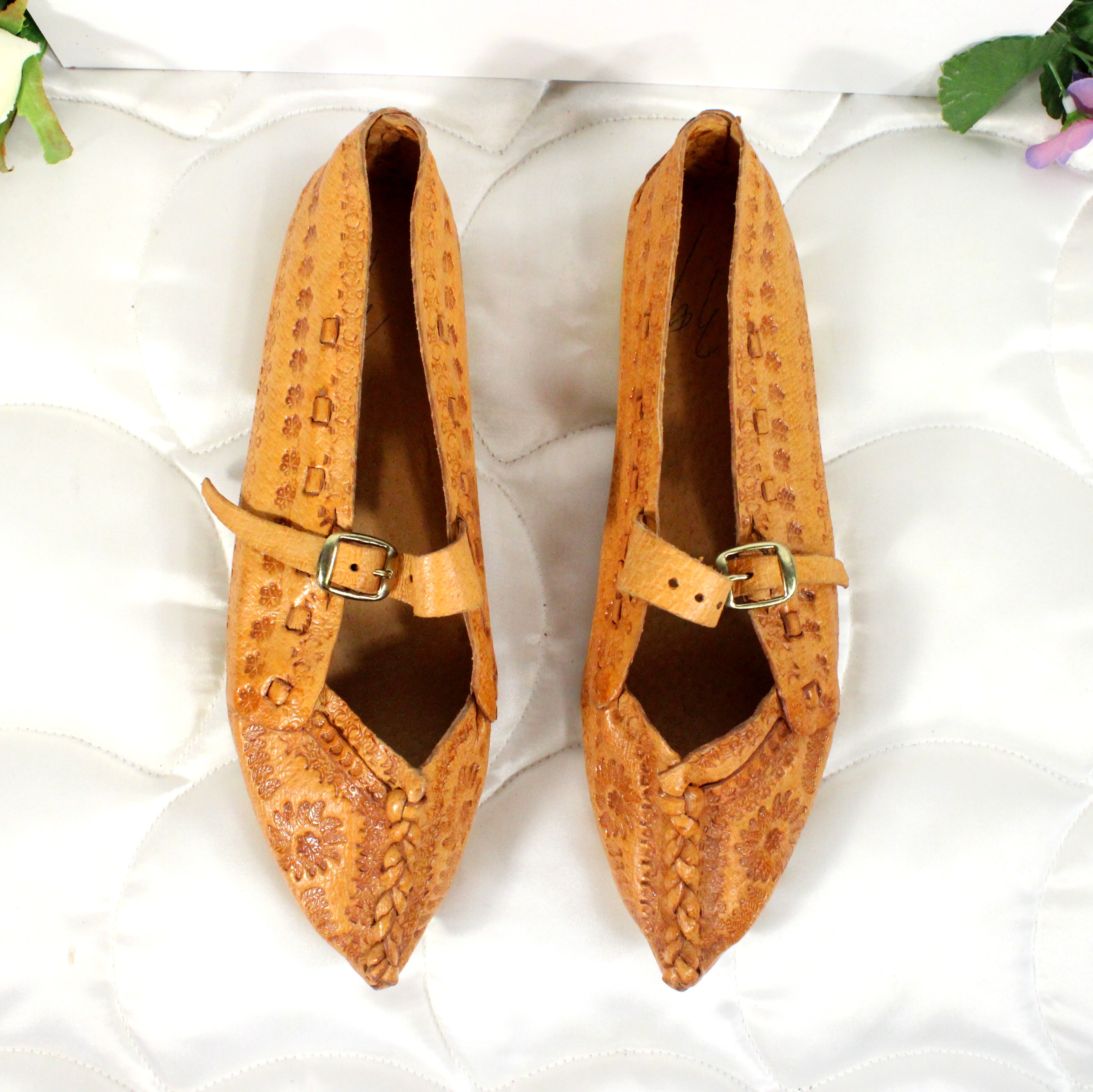 Chaussure Cuir Camel Traditionnelle Taille Estimée 39  - Vue 7 - 