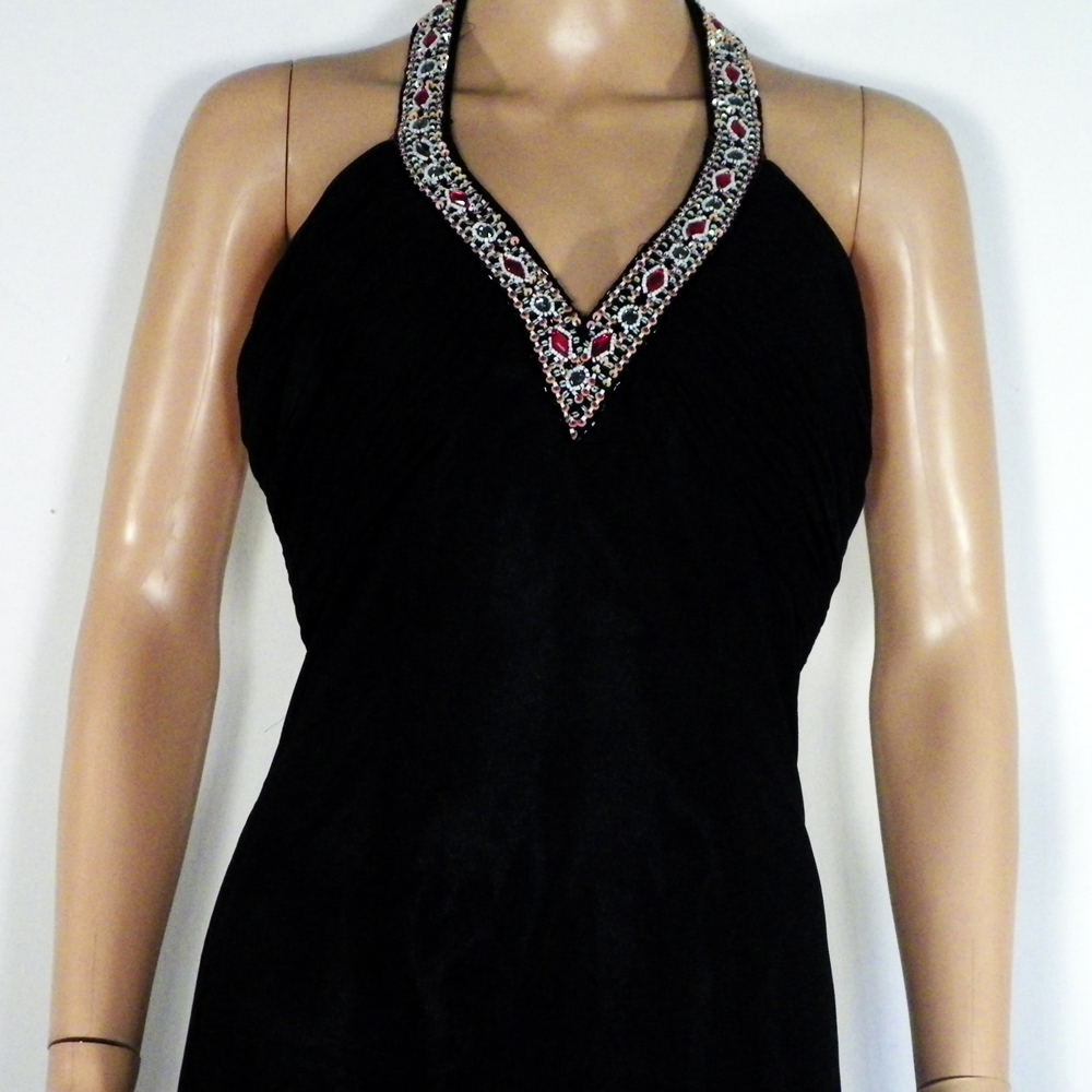Robe En Soie Noire MOUTAIN Taille Estimée S. Bon état - Vue 2 - 