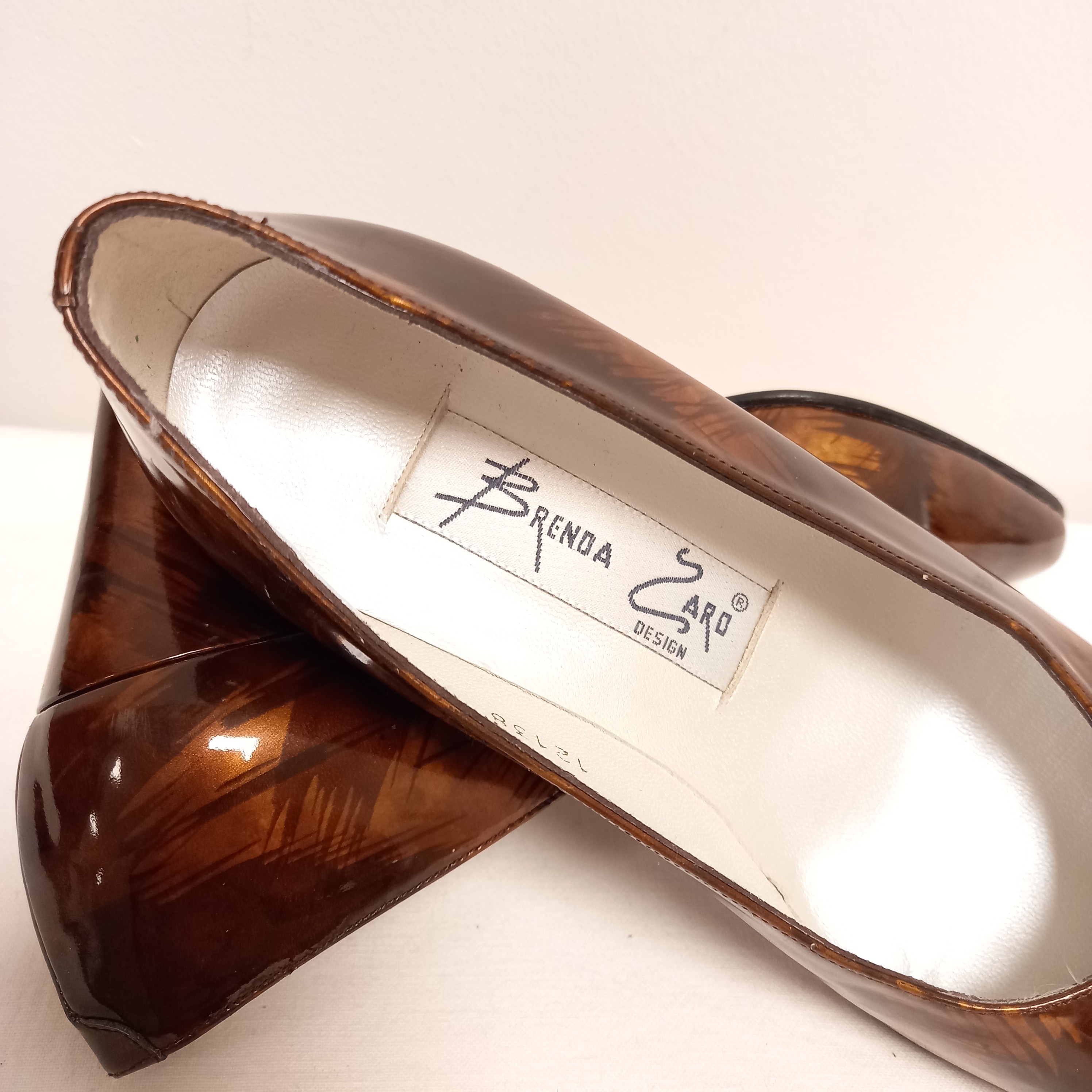 Chaussures à talons vernis marron- Brenda Zaro- P: 36.5 Bon état - Vue 4 - 