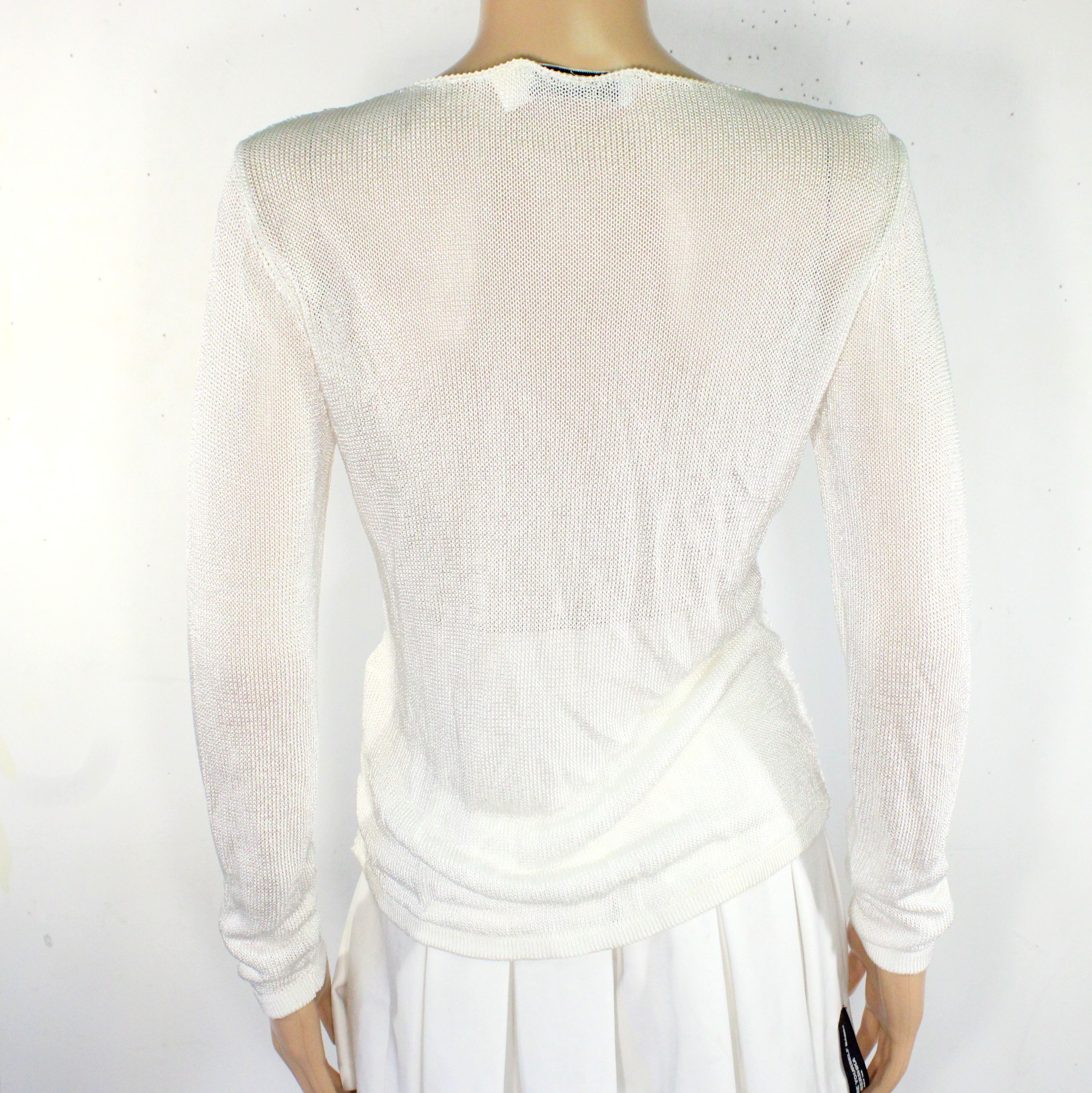 Pull Femme En Maille Crochet Blanc SINGH MADAN Taille 42 /44 - Photo 1