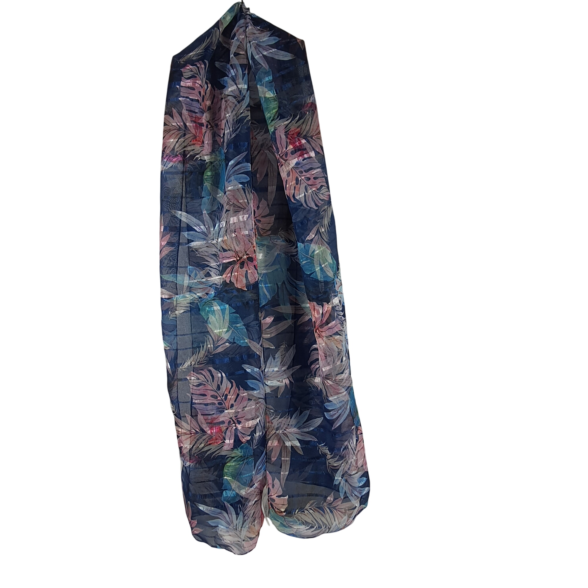 Foulard léger rectangulaire, tons bleus et roses - Armand Thiery - Photo 0