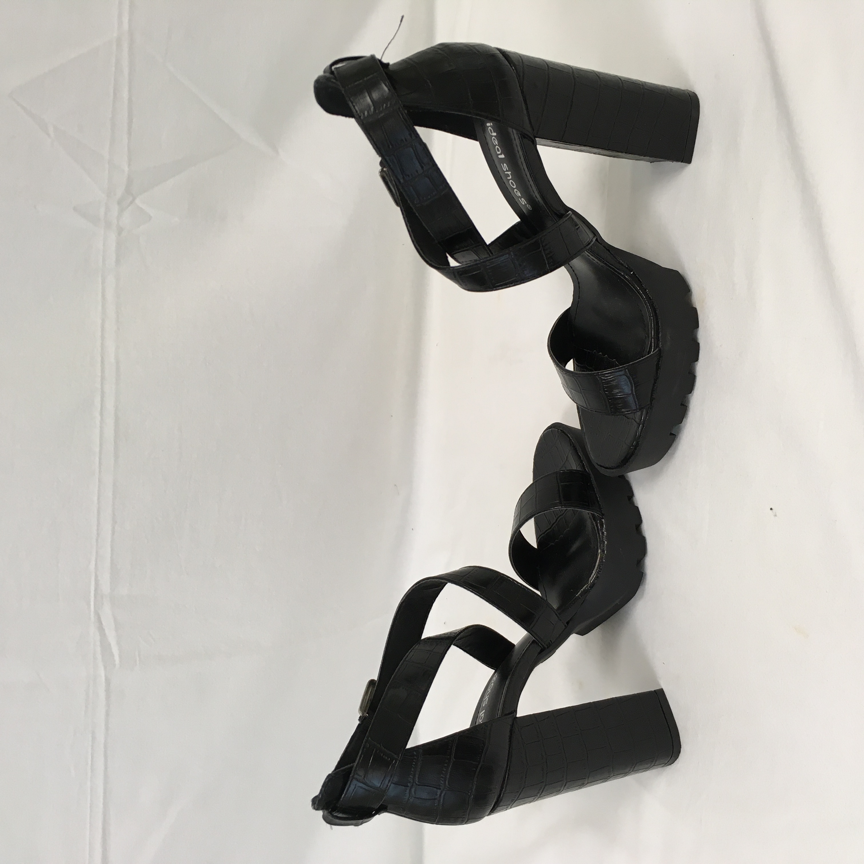 sandale à haut talons noir  - ideal shoes -p39  - Vue 3 - 