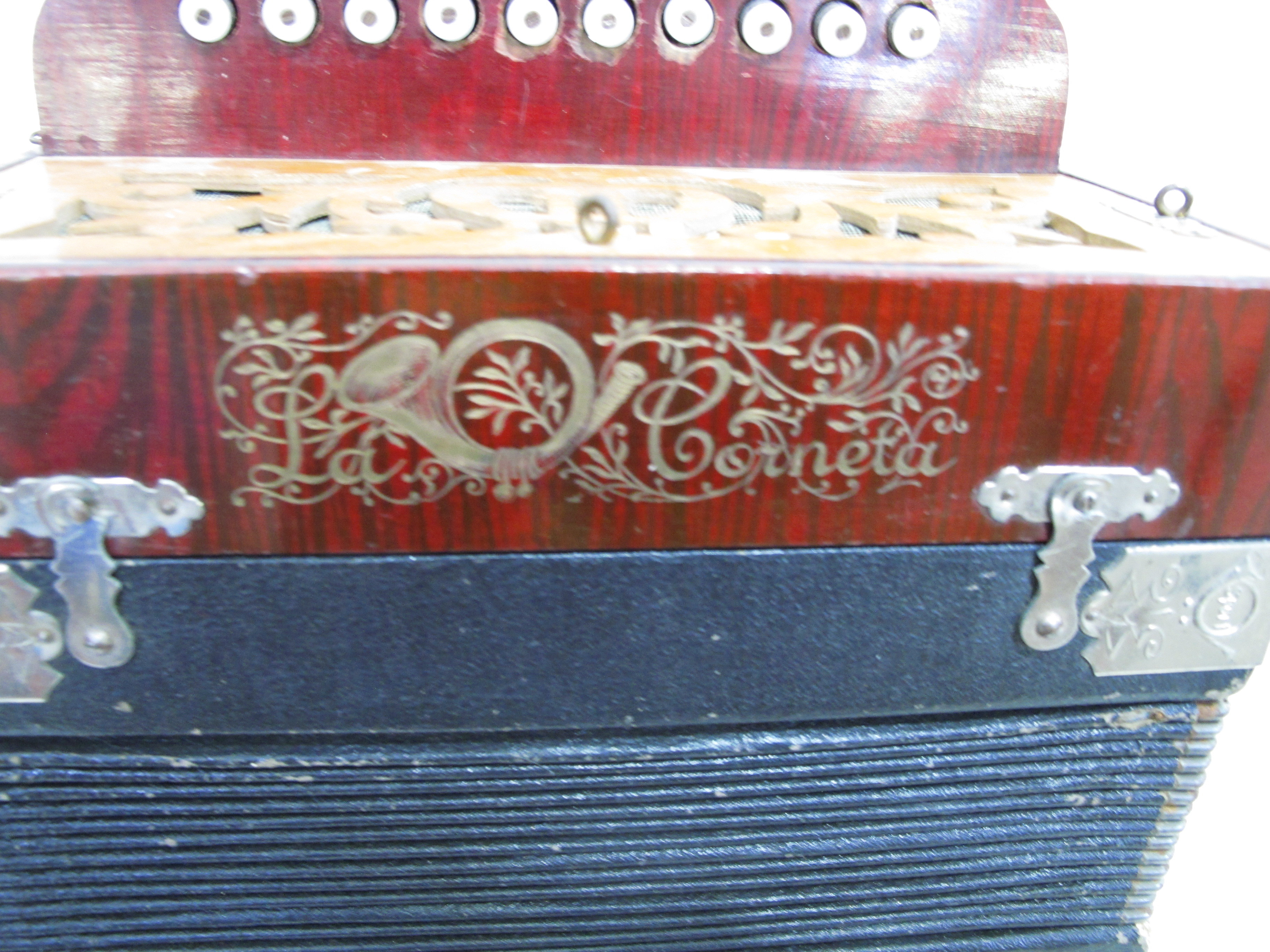 Accordéon diatonique ancien de la marque corneta - Photo 6