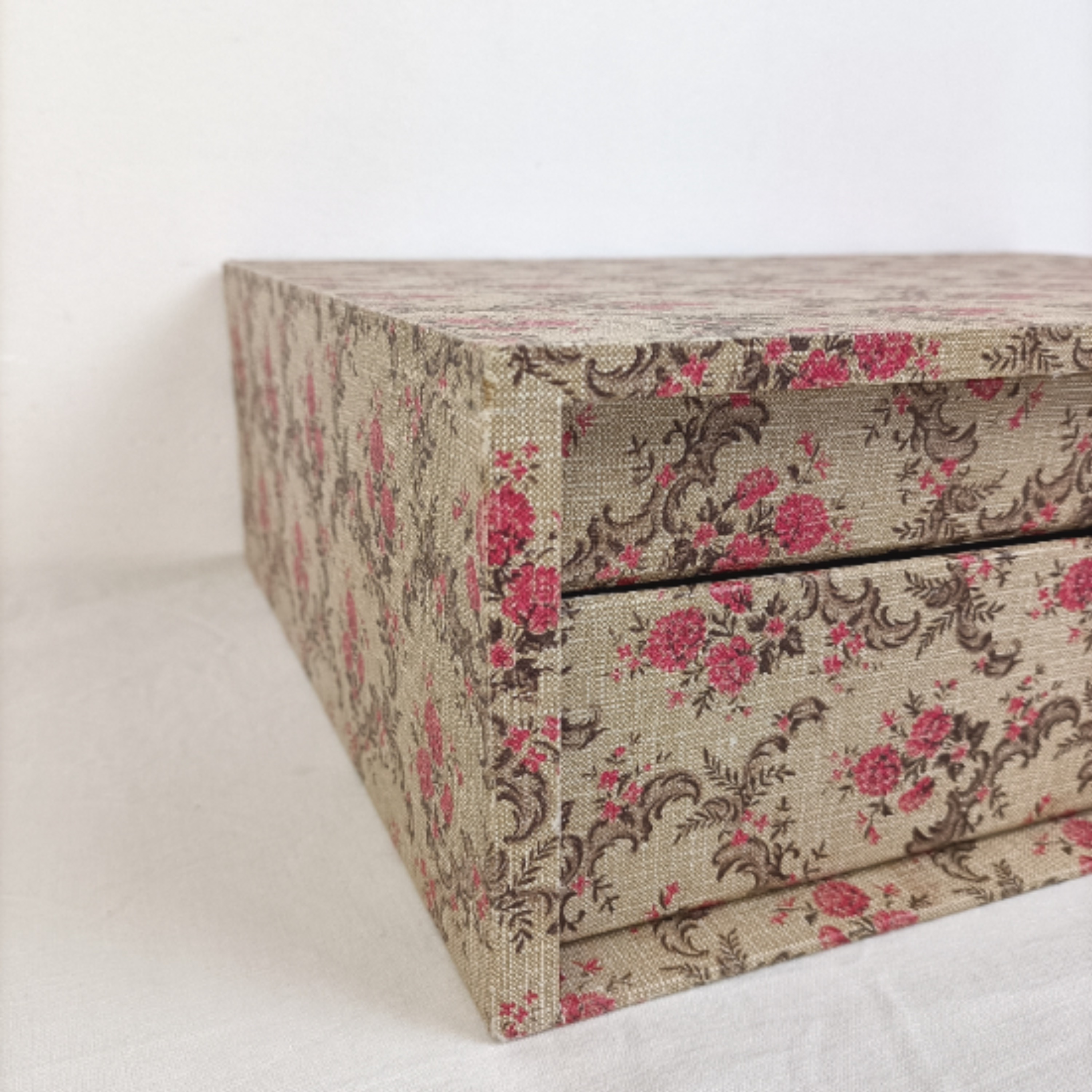 Coffret à ménagère double tiroirs fleuri Vintage + ménagère 62 pièces (inox) - Bon état - Photo 15