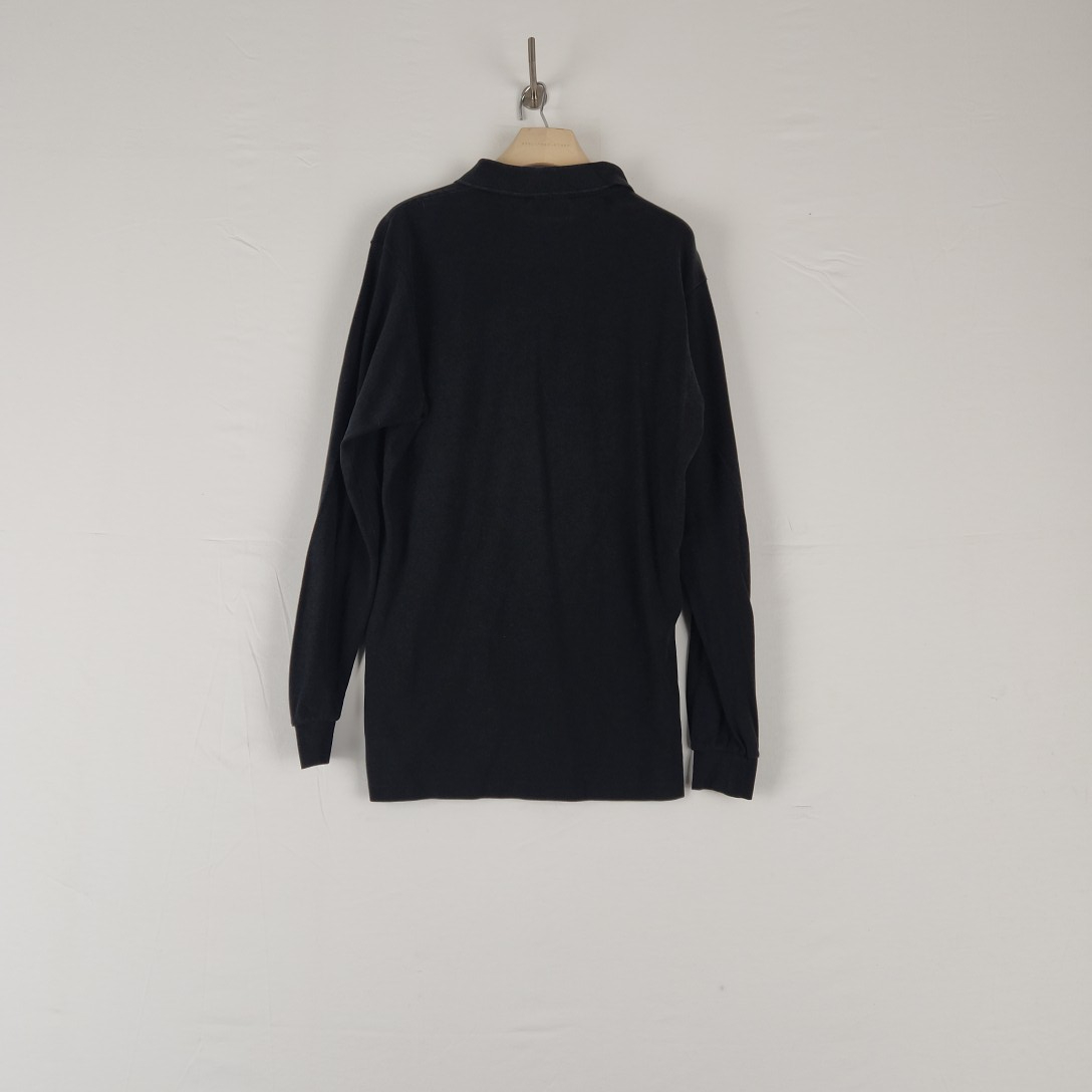 Lacoste - polo noir en coton - Taille 5/44 mesures Carrure Poitrine 46 cm Longueur= 74 cm Bon état - Vue 3 - 