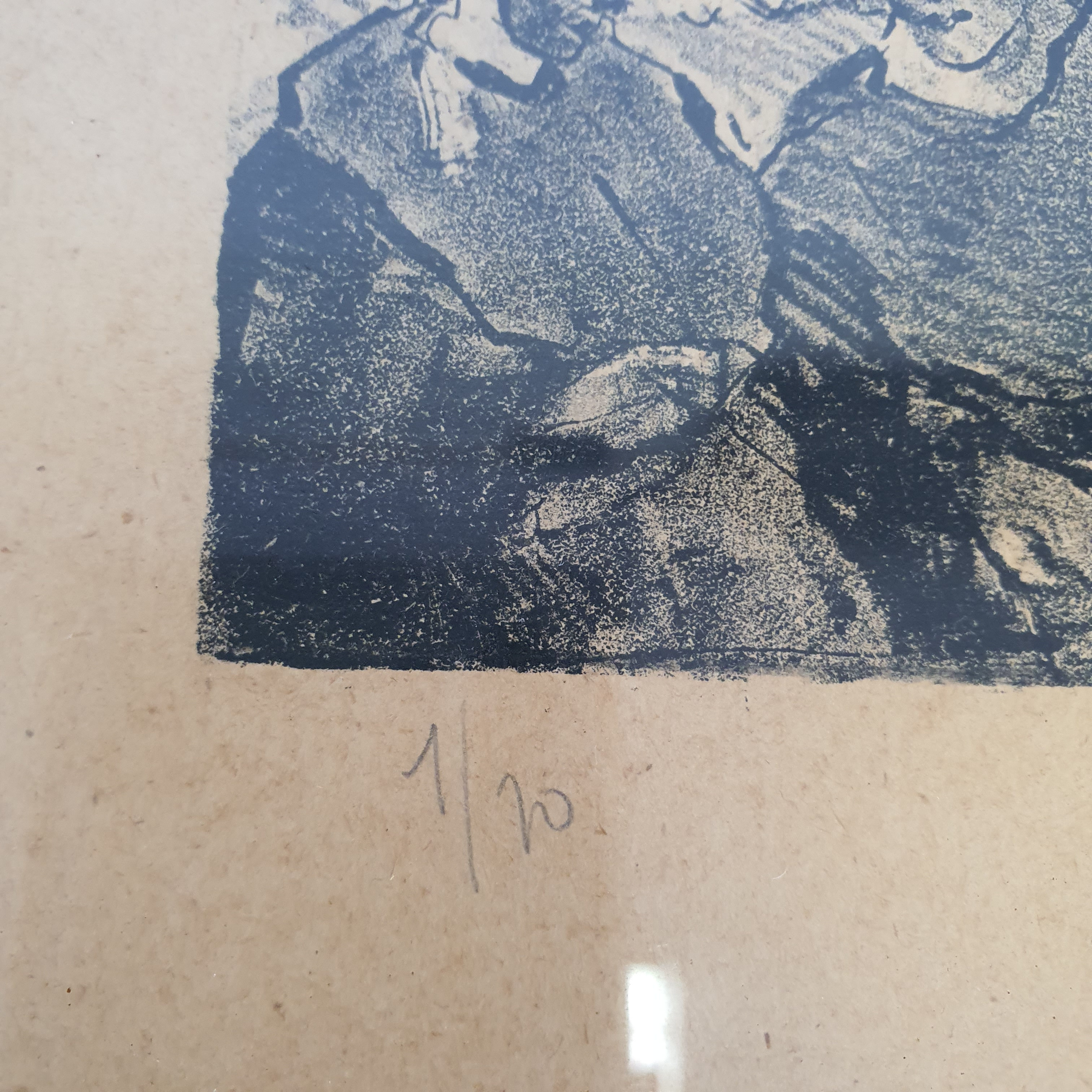 Voir photo 3 de Tableau Lithographie "Bigoudènes à St Guénolé" Signée Pierre Paul Desrumeaux Tableau Lithographie "Bigoudènes à St Guénolé" Signée Pierre Paul Desrumeaux État correct - Vue 3 -