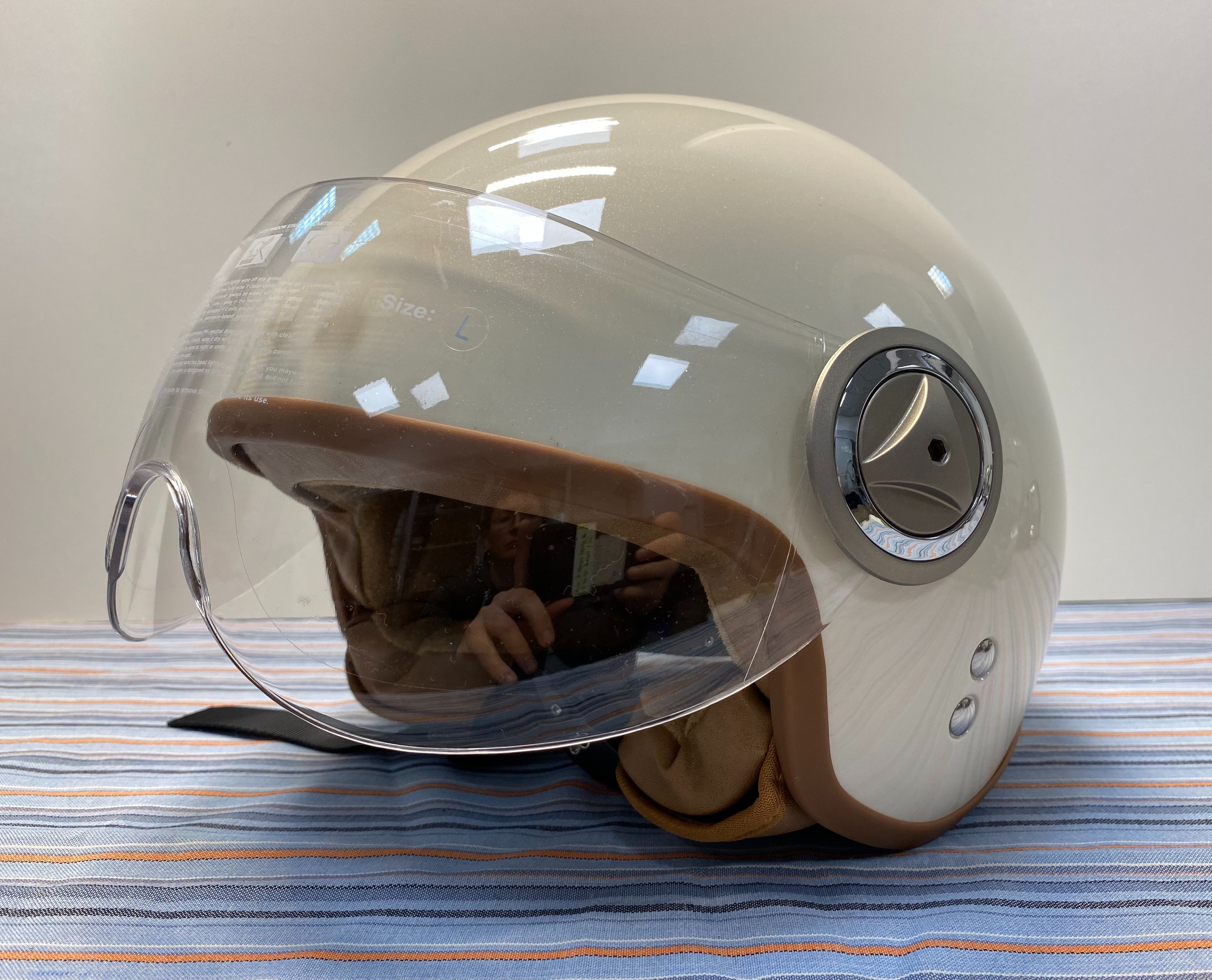 Casque semi ouvert Scooter /Vespa - Look Vintage - Neuf T.L Comme neuf - Vue 2 - 