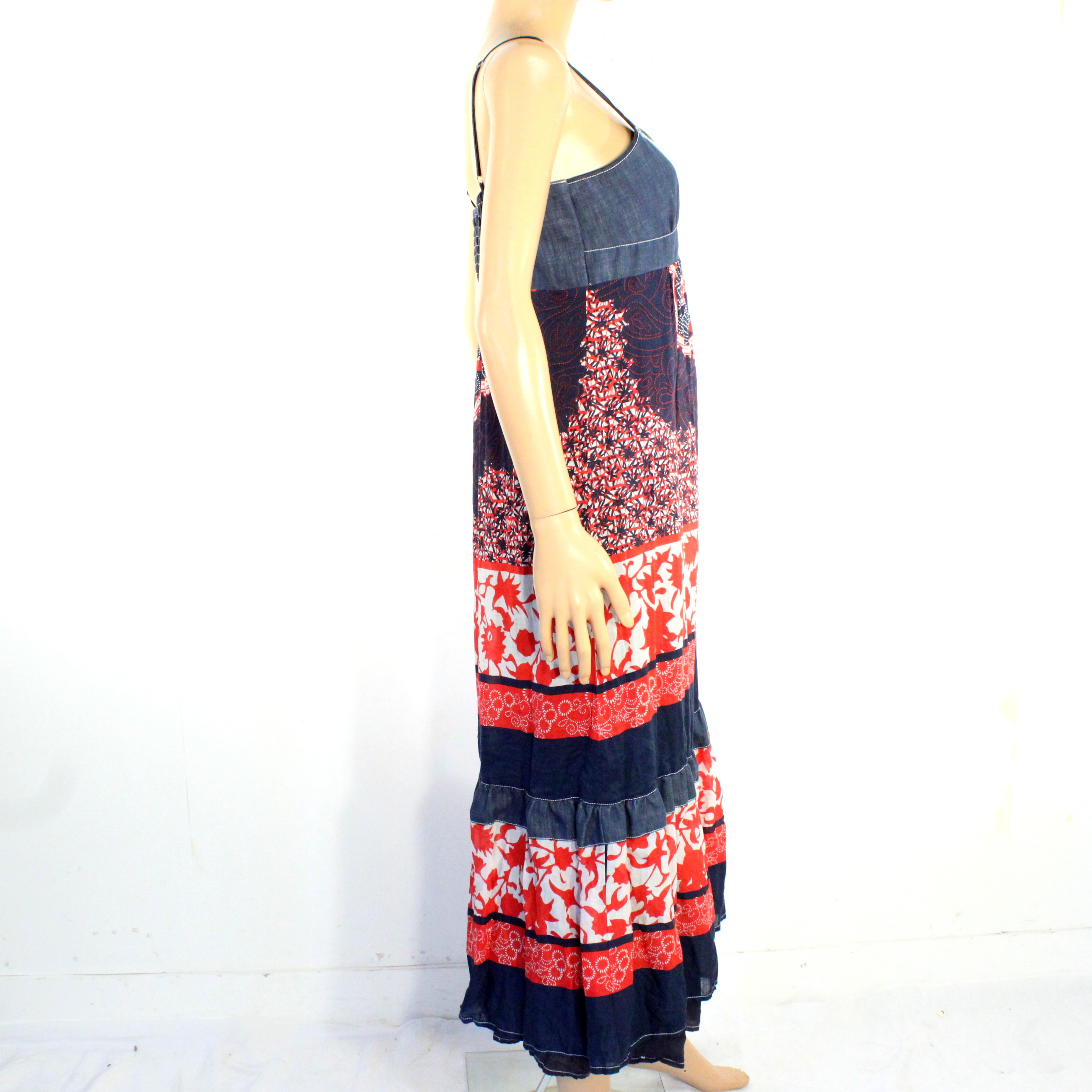 Robe En Coton Bleue Denim & Rouge BAIAO Taille 40 - Photo 3