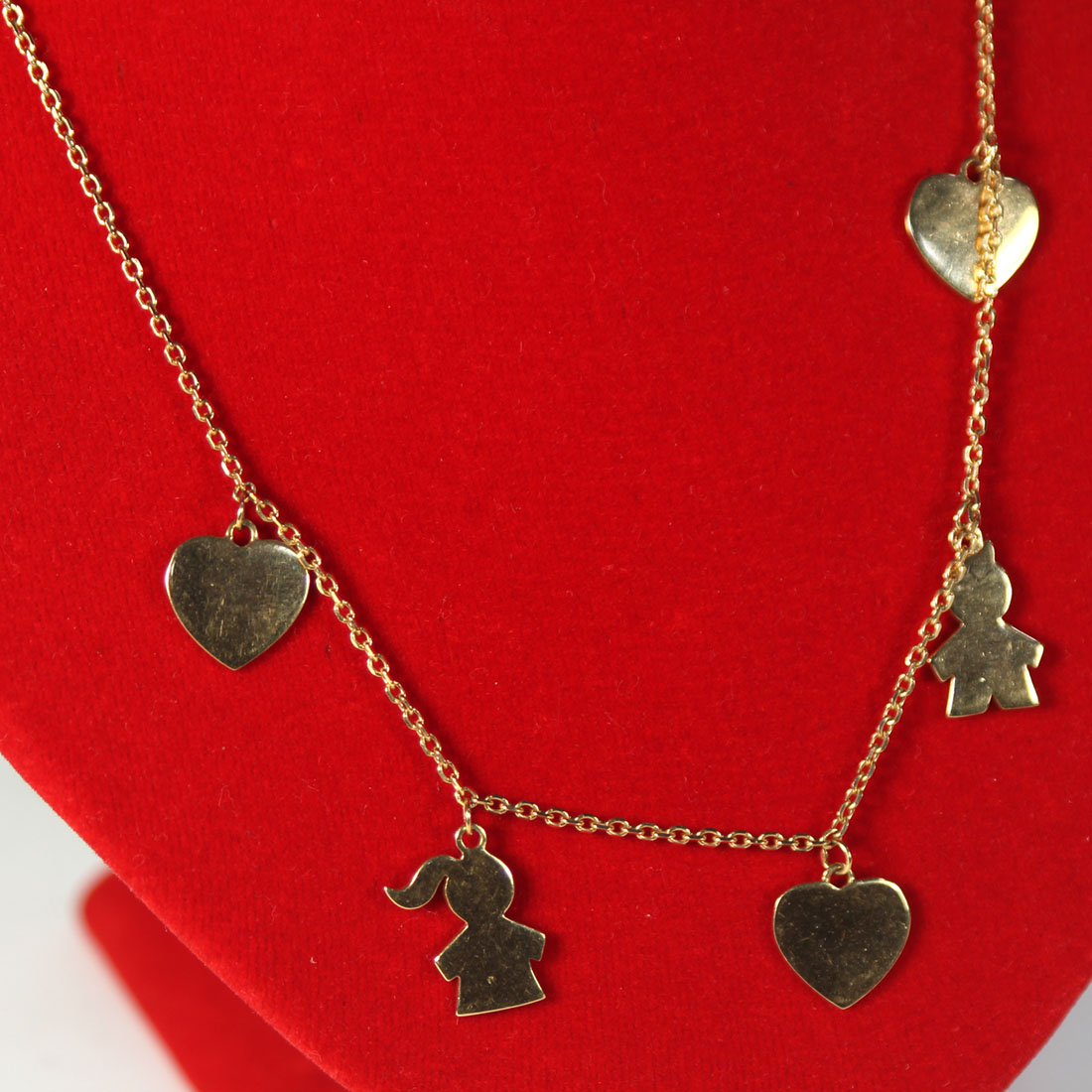 Collier acier doré et boucles d'oreille Bon état - Vue 2 - 