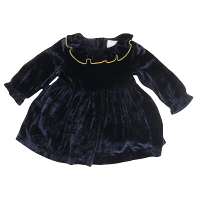 Robe bleue marine en velours ras - bébé - Jacadi - taille 12 mois - Photo 0