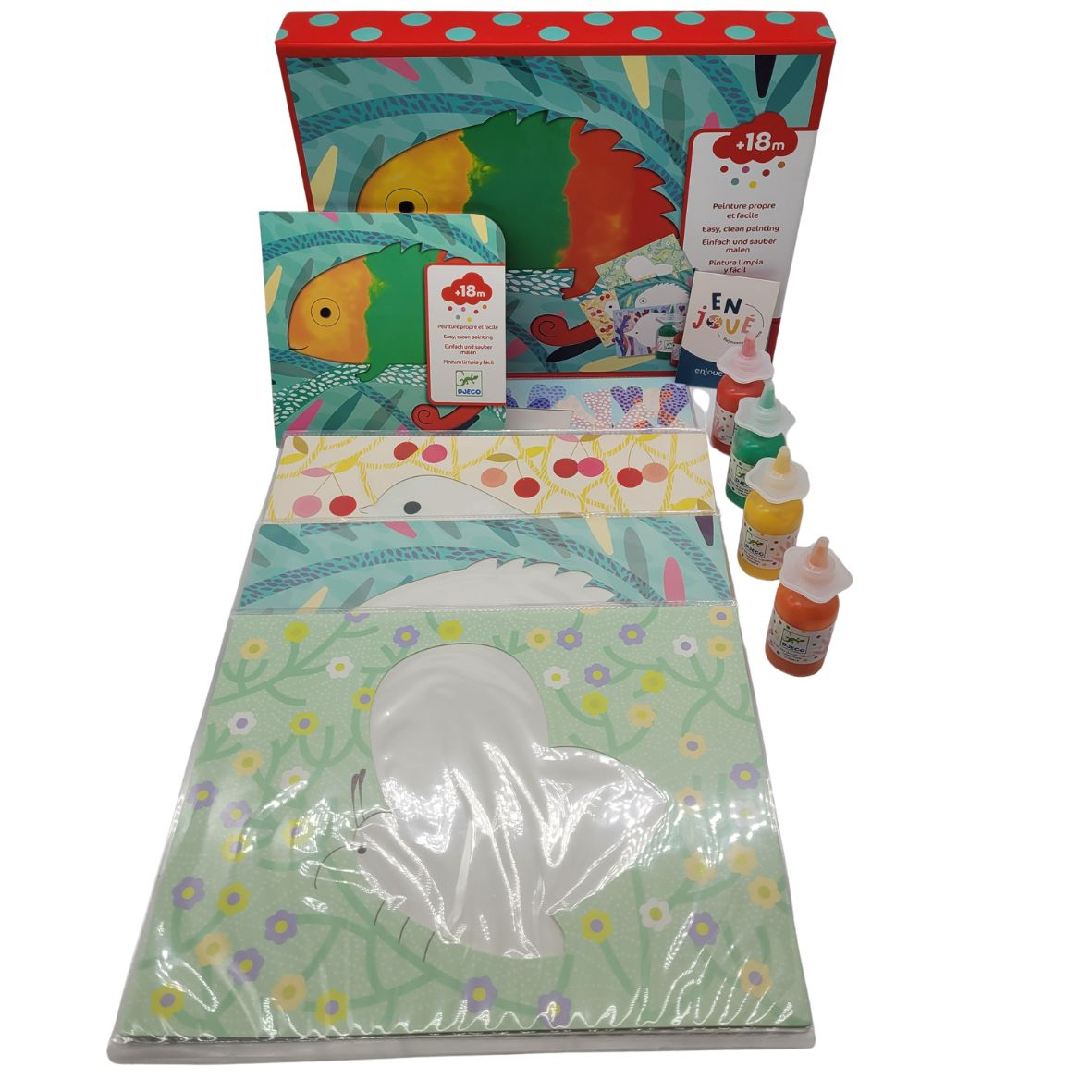 Voir photo 3 de Loisirs créatifs - Kit Peinture Propre et Facile Multicolore - Djeco - Dès 18 mois. Loisirs créatifs - Kit Peinture Propre et Facile Multicolore - Djeco - Dès 18 mois. Très bon état - Vue 3 -