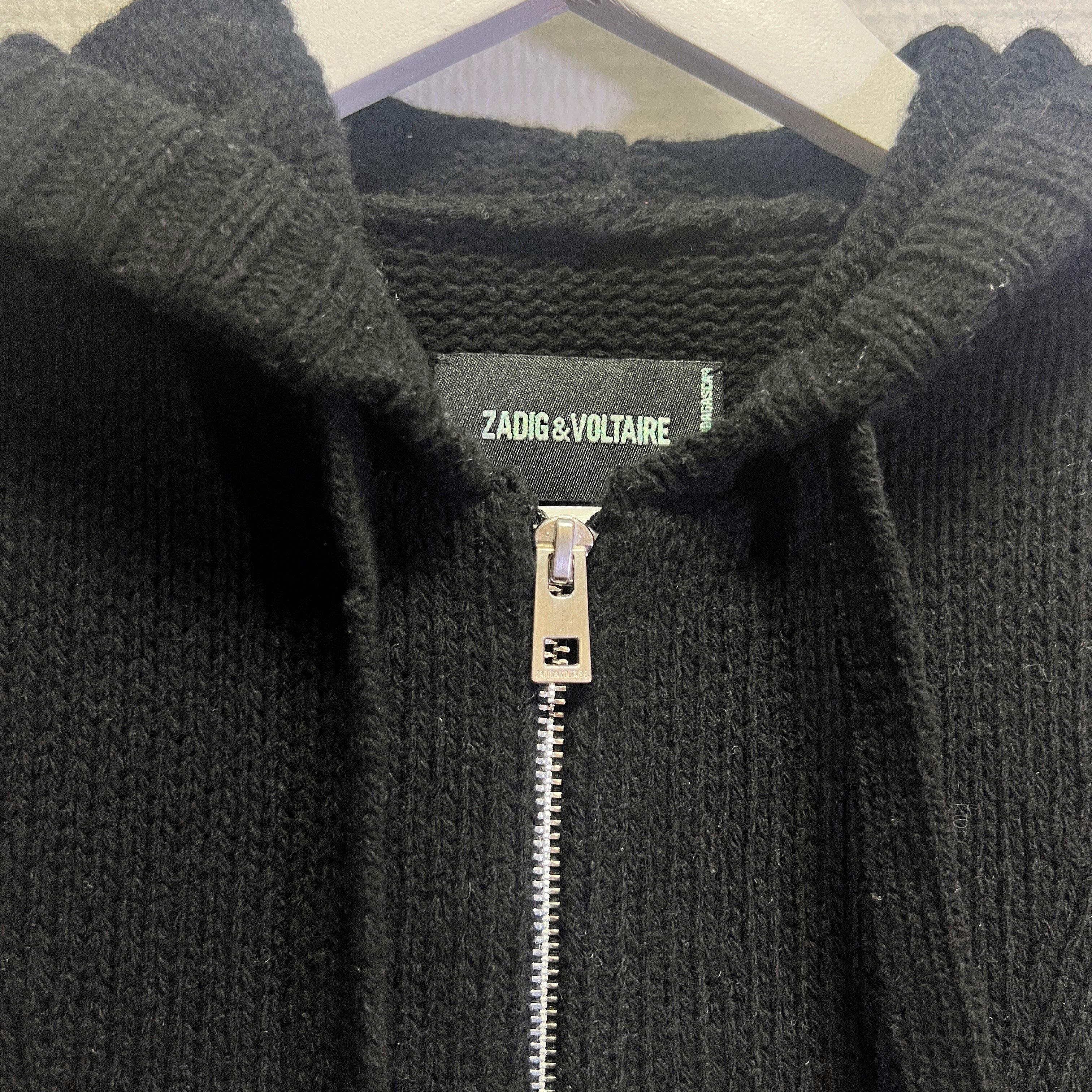 Zadig&Voltaire - Gilet "je m'en fous" noir - Laine mérinos - Femme S Comme neuf - Vue 7 - 