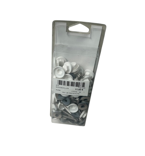 Kit de 40 fixations pour profil porteur 16/32 mm blanc ral 9010, L.0.22 m - Photo 0