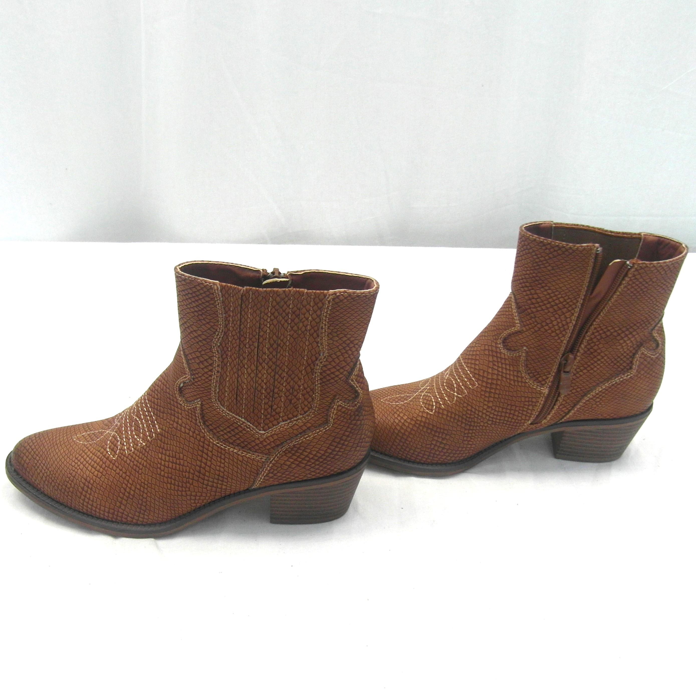 Bottines marron à motifs d'écailles Fabs taille 39 - Photo 2