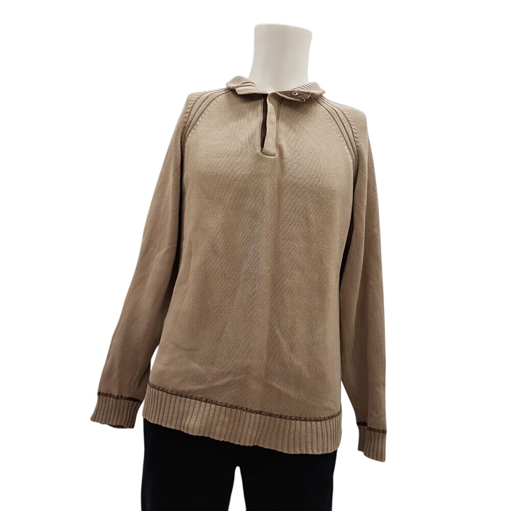 Pull camionneur beige - BRICE - Taille L  -  reconditionné disponible sur Label Emmaüs