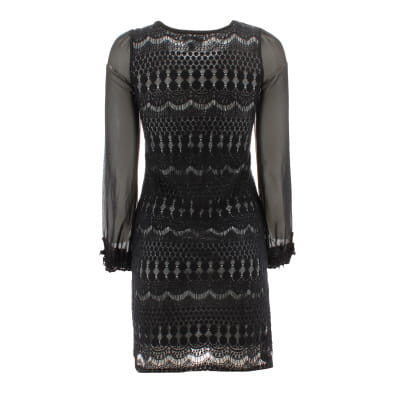 Voir photo 2 de Robe noire imprimée à dentelle - femme - Yumi - taille 36 Robe noire imprimée à dentelle - femme - Yumi - taille 36 Très bon état - Vue 2 -