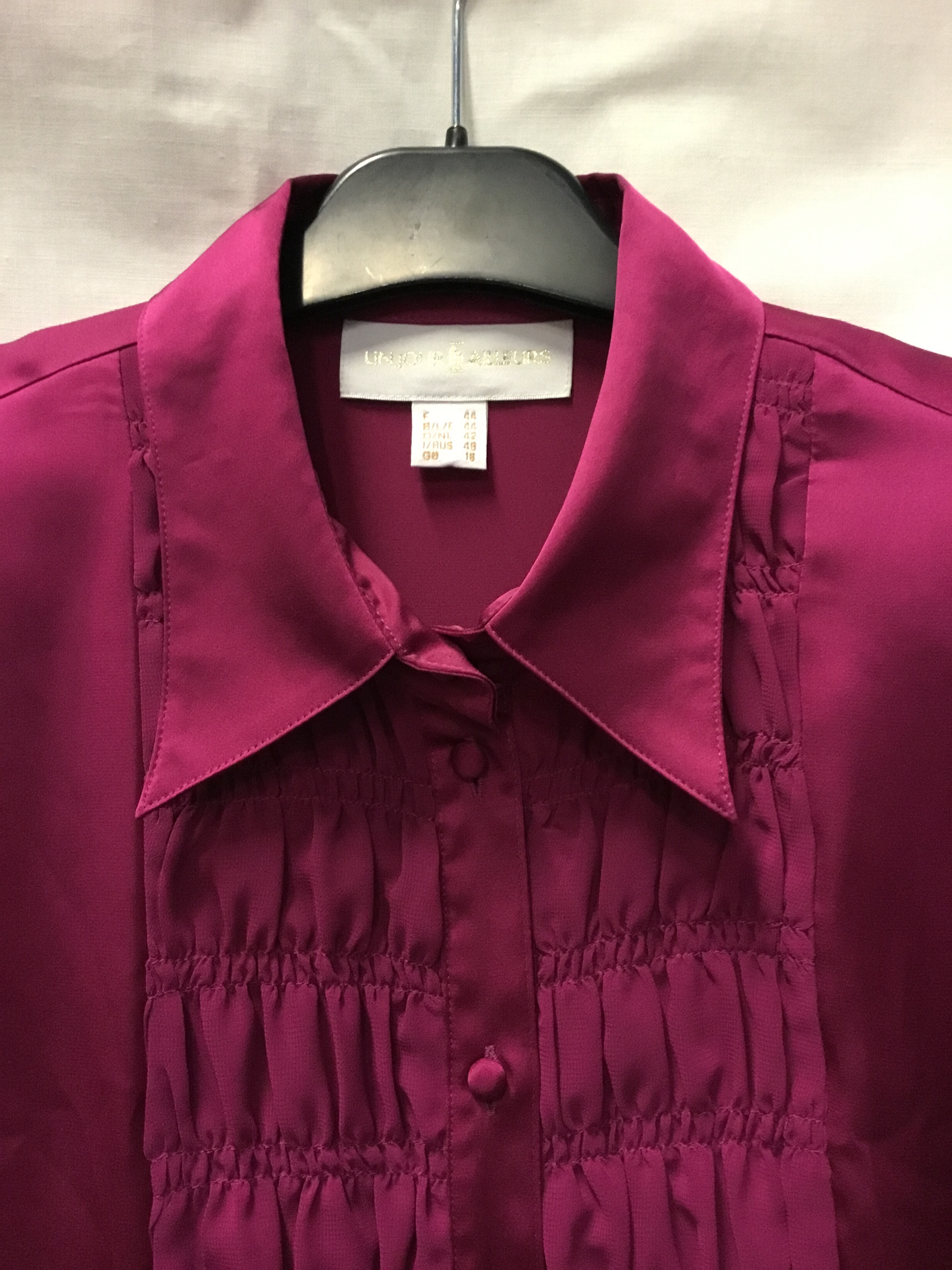 Chemisier à manches longues « un Jour ailleurs » fuchsia taille 44 - Photo 1