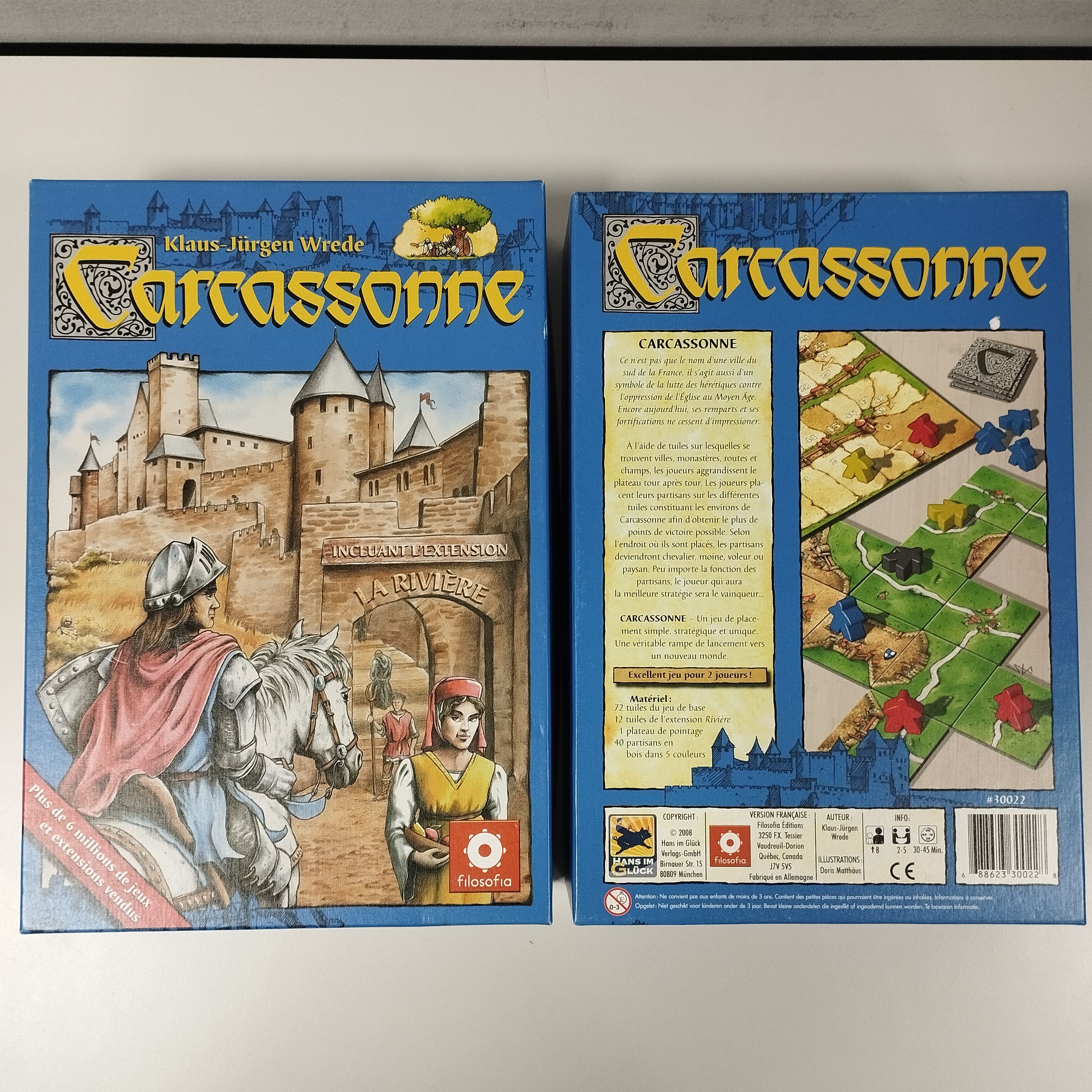 Voir photo 2 de Jeu de société : Carcassonne + extension rivière + extension bazar, ponts et forteresses Jeu de société : Carcassonne + extension rivière + extension bazar, ponts et forteresses Très bon état - Vue 2 -