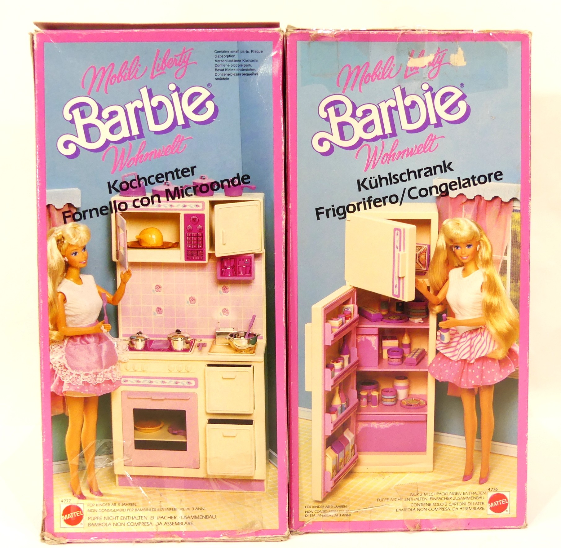 Lot de deux BARBIE Espace cuisine et frigo MATTEL année 1987 dans leur boîte d'origine - État correct - Photo 3