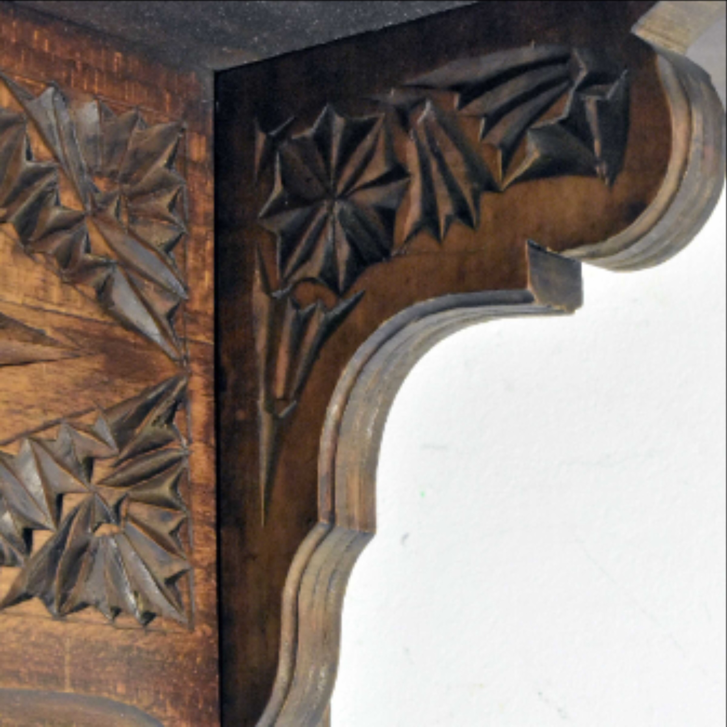 Petite Etagère Murale Incomplète - Bois Sculpté - Photo 7