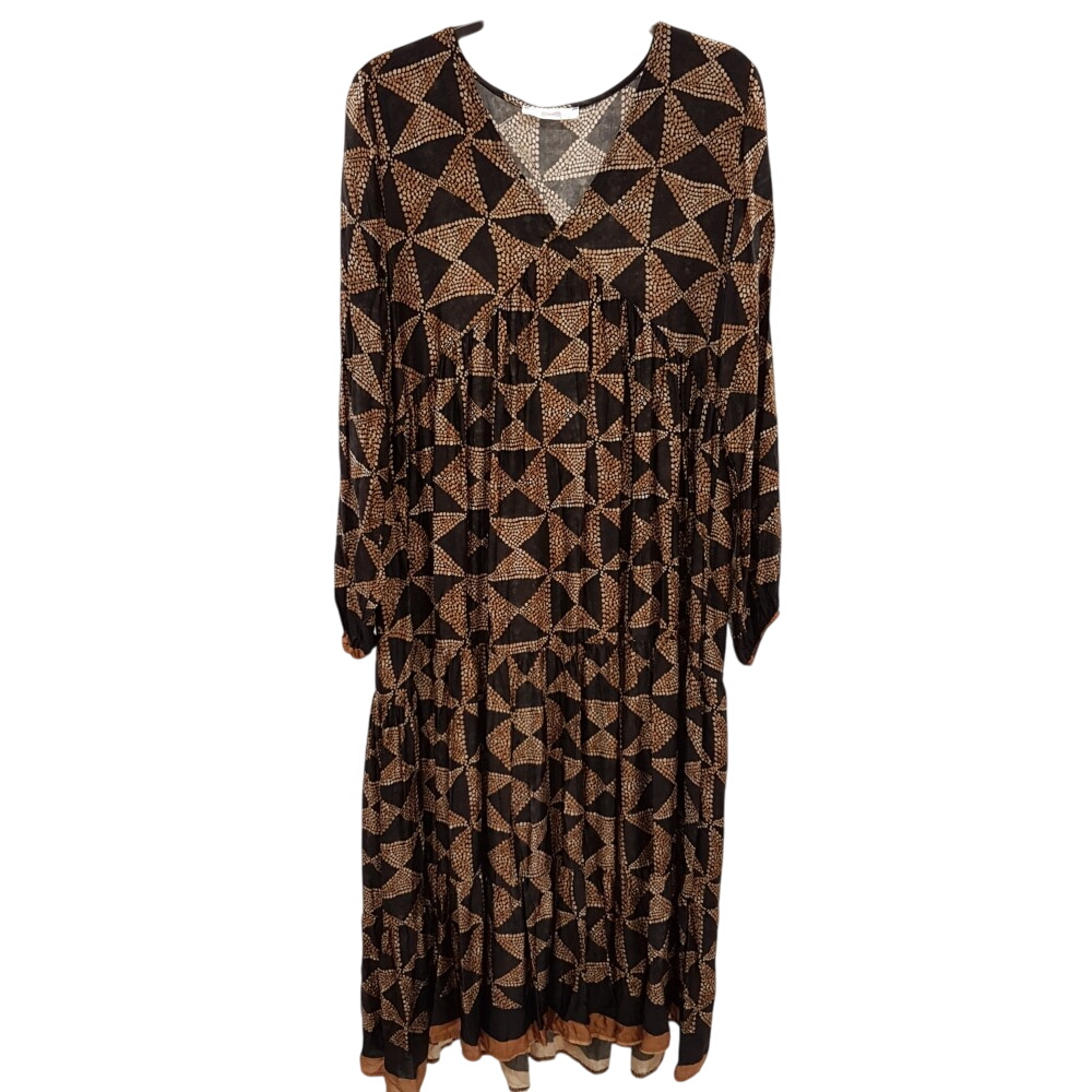 Robe de fête noire et marron - MARQUE INCONNUE - Taille 40 ESTIME Bon état -  reconditionné disponible sur Label Emmaüs