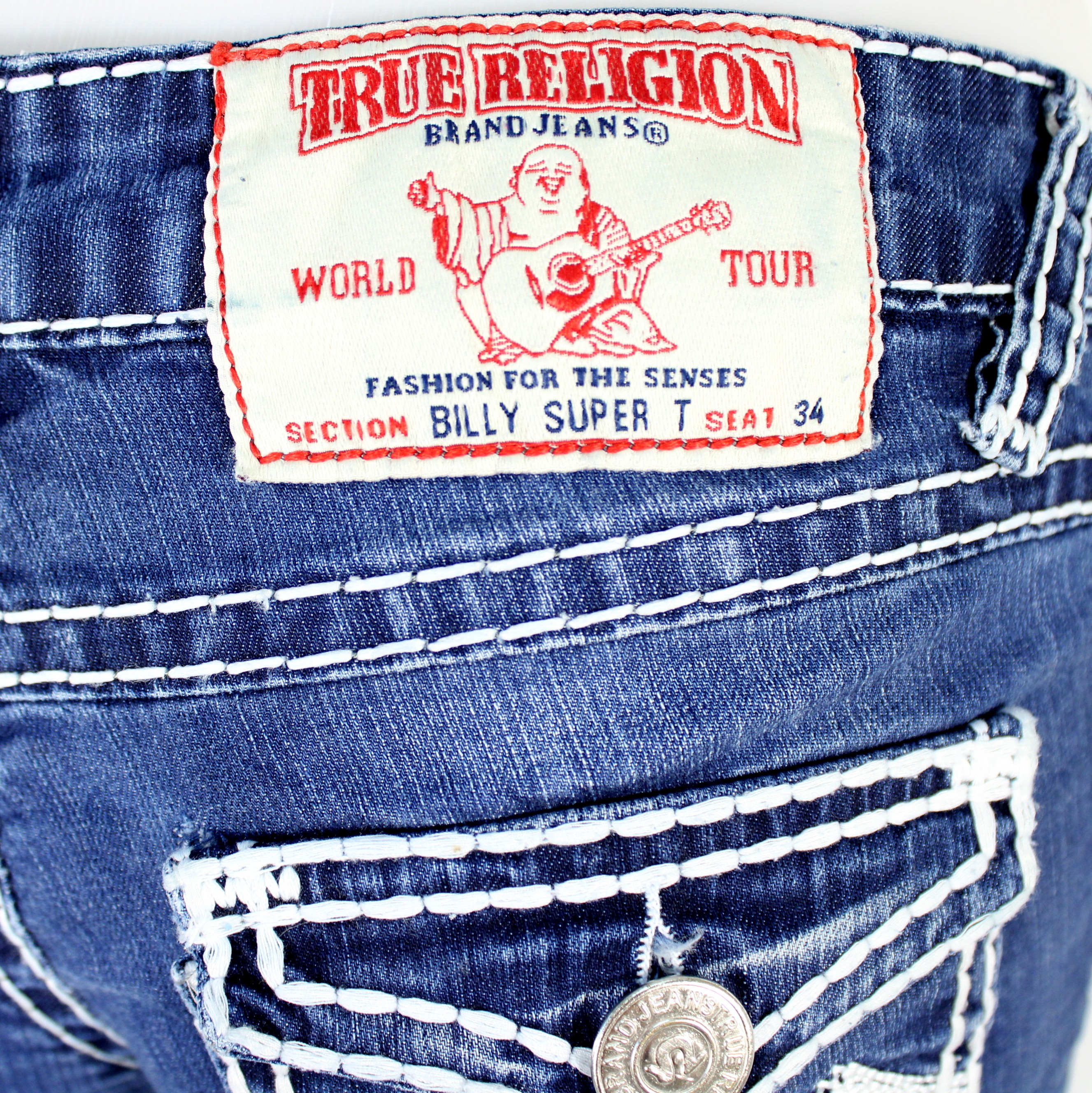 Voir photo 4 de Jean's Femme Bleu TRUE RELIGION Taille Estimée 36 Jean's Femme Bleu TRUE RELIGION Taille Estimée 36 - Vue 4 -