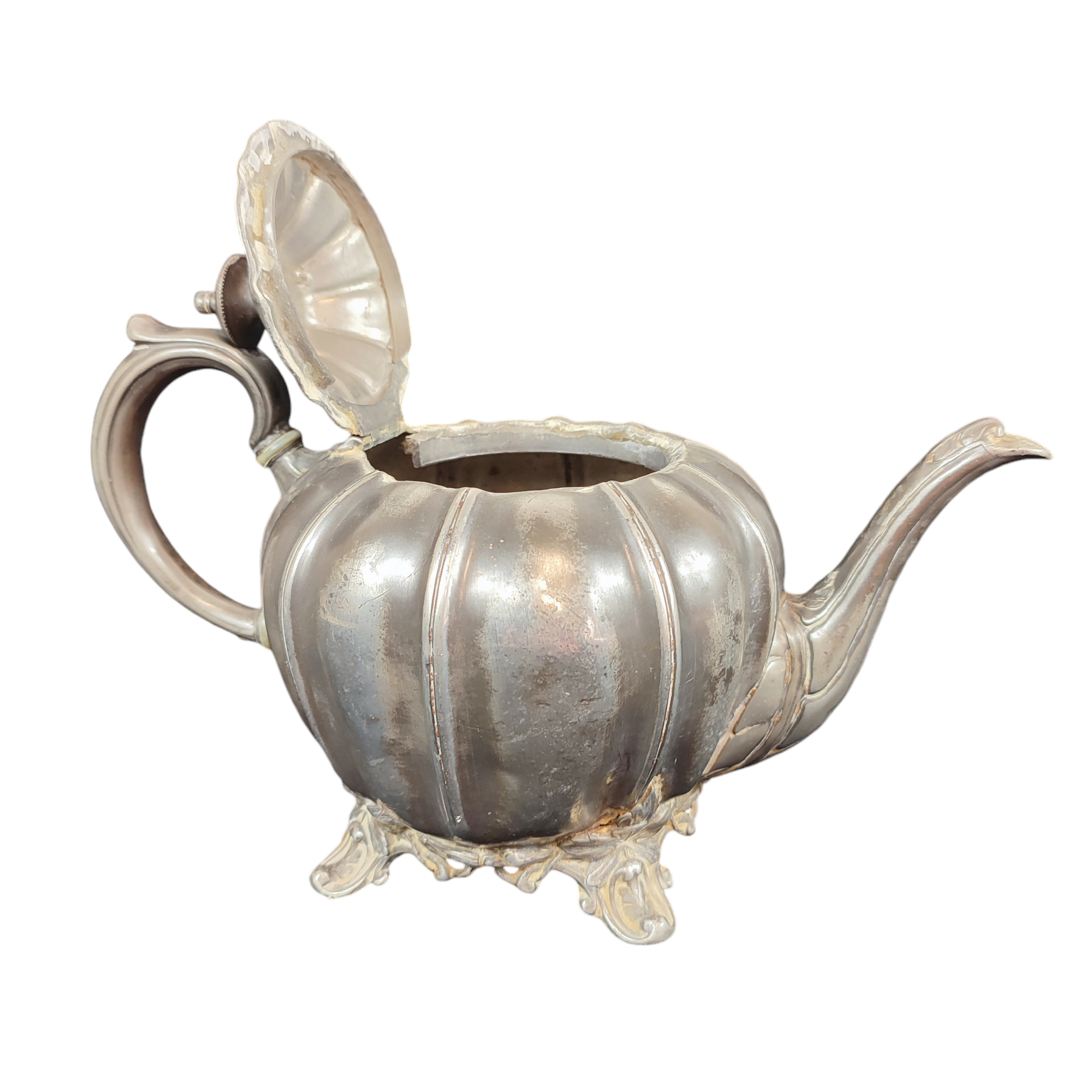 Ancienne théière SHEFFIELD en métal argenté Woodcock and Hardy 1495 - Image 8