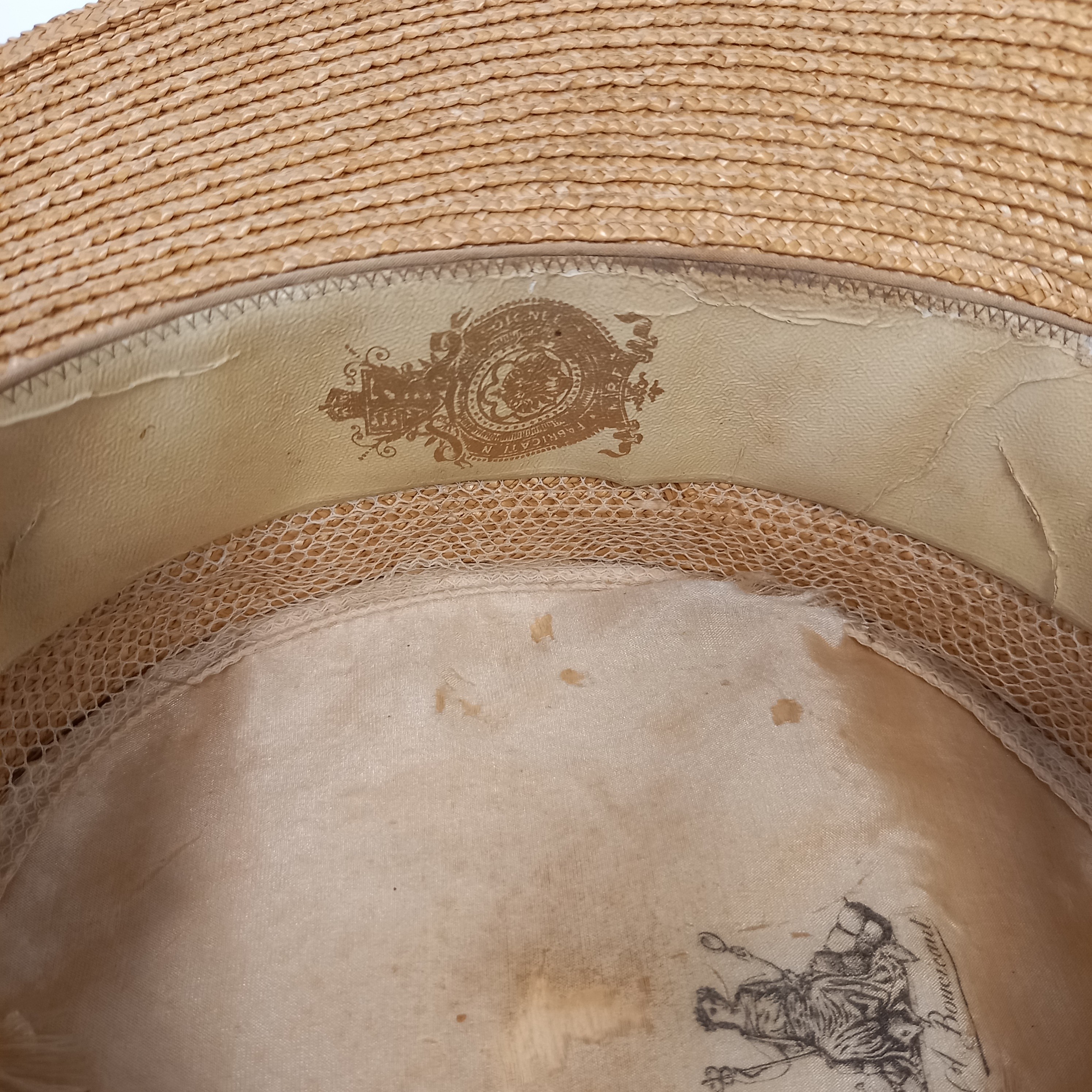 Ancien chapeau canotier ruban blanc ,A Boueicaut - Bon état - Photo 8