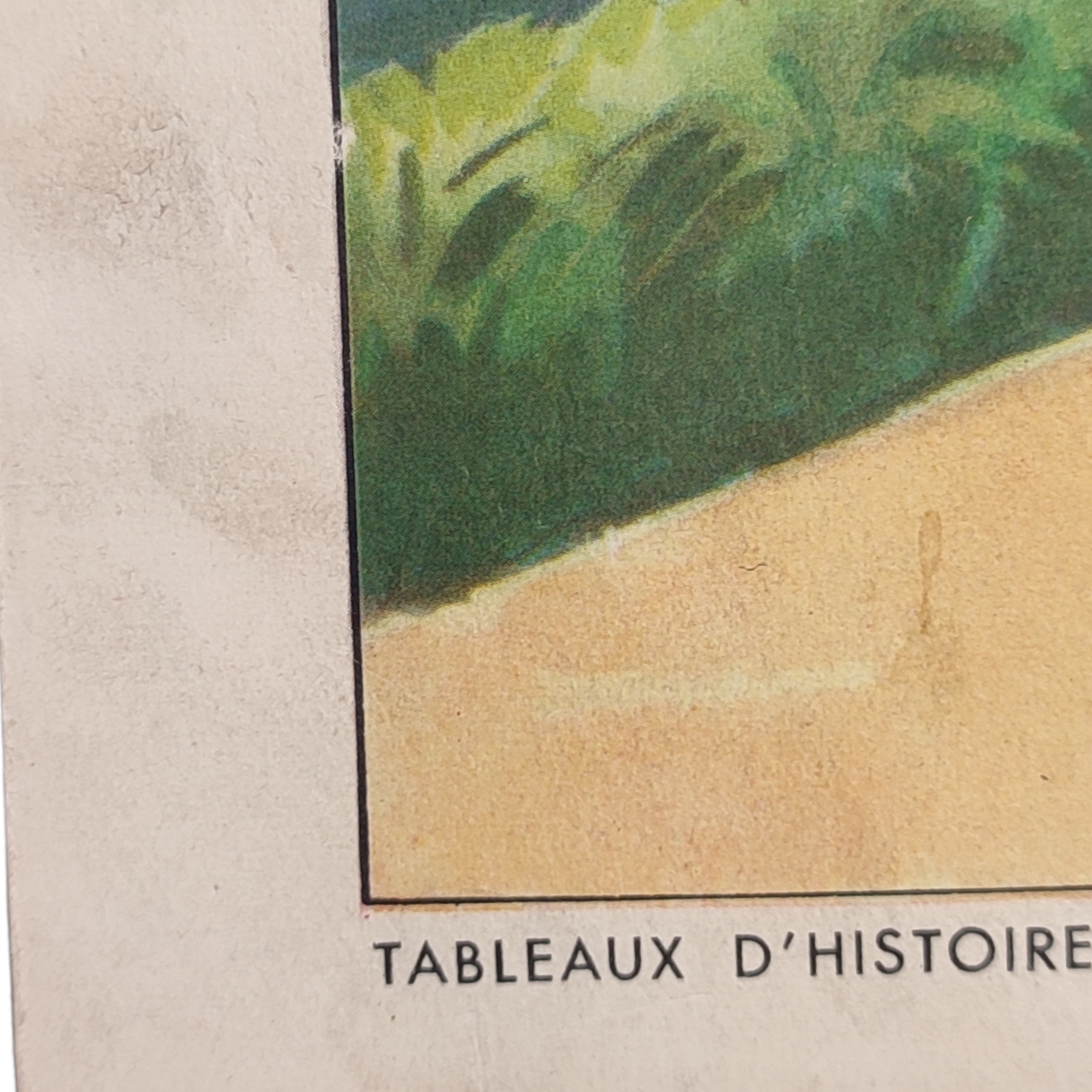 Ancienne affiche pédagogique Rossignol Montmorillon - tableaux d'histoire recto-verso - années 1950 - N°13 Les chrétiens en Orient + N°14 Seigneurs et paysans - Image 7