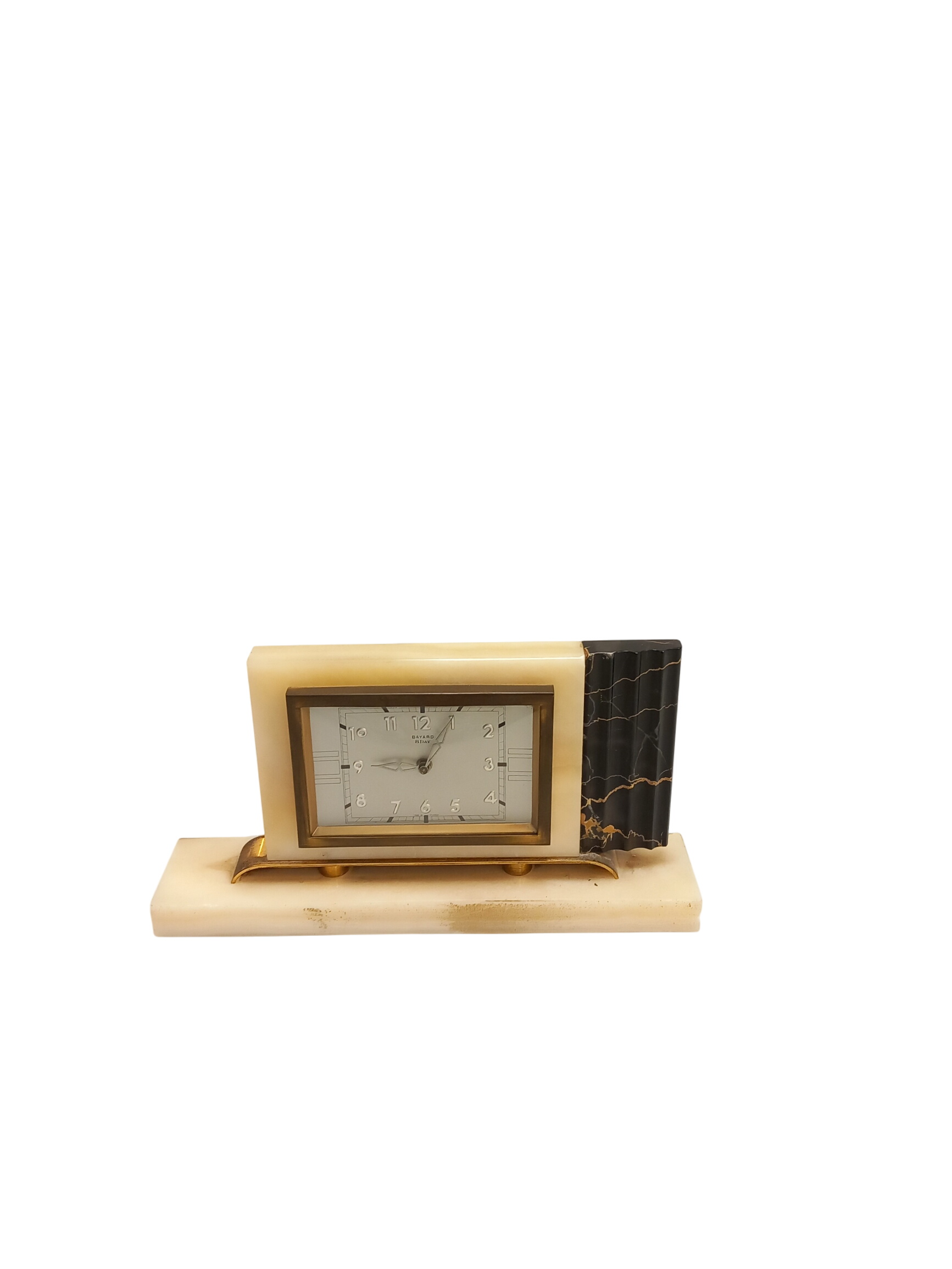 Horloge de table art déco en marbre de Bayard. - Photo 0