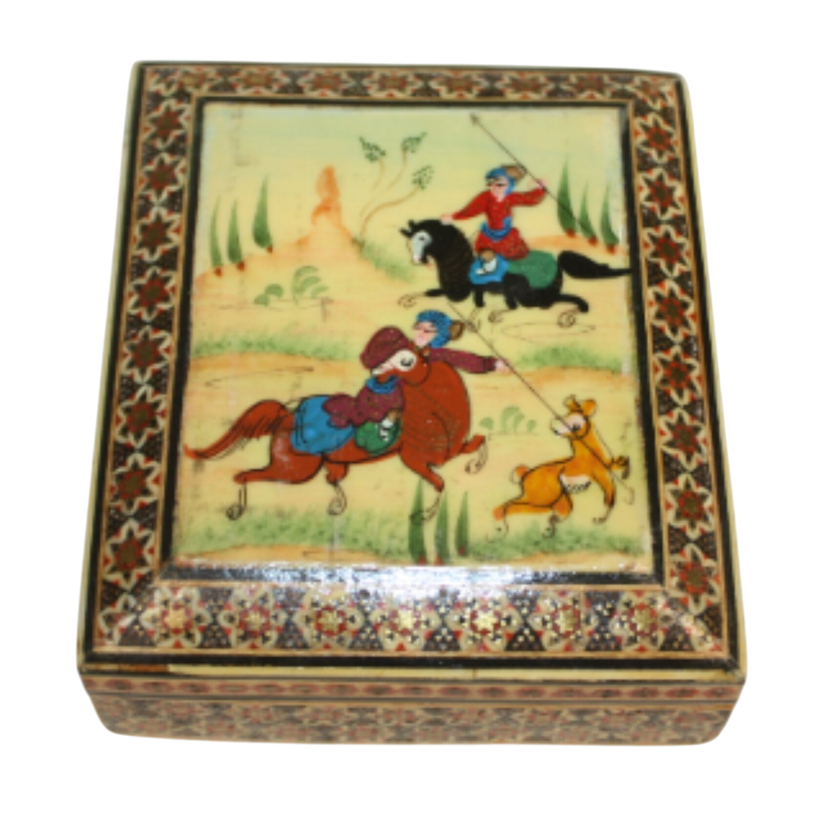 Boîte Khatam indo - persane vintage bois - Photo 0