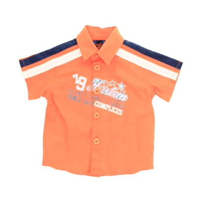 Chemise orange imprimée écriture - garçon - Complices- taille 6mois - Photo 0