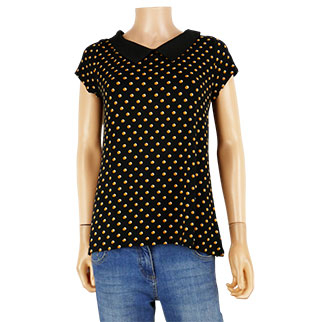 T-shirt noir imprimé à pois - Femme - GRAIN DE MALICE - Taille M - Photo 2