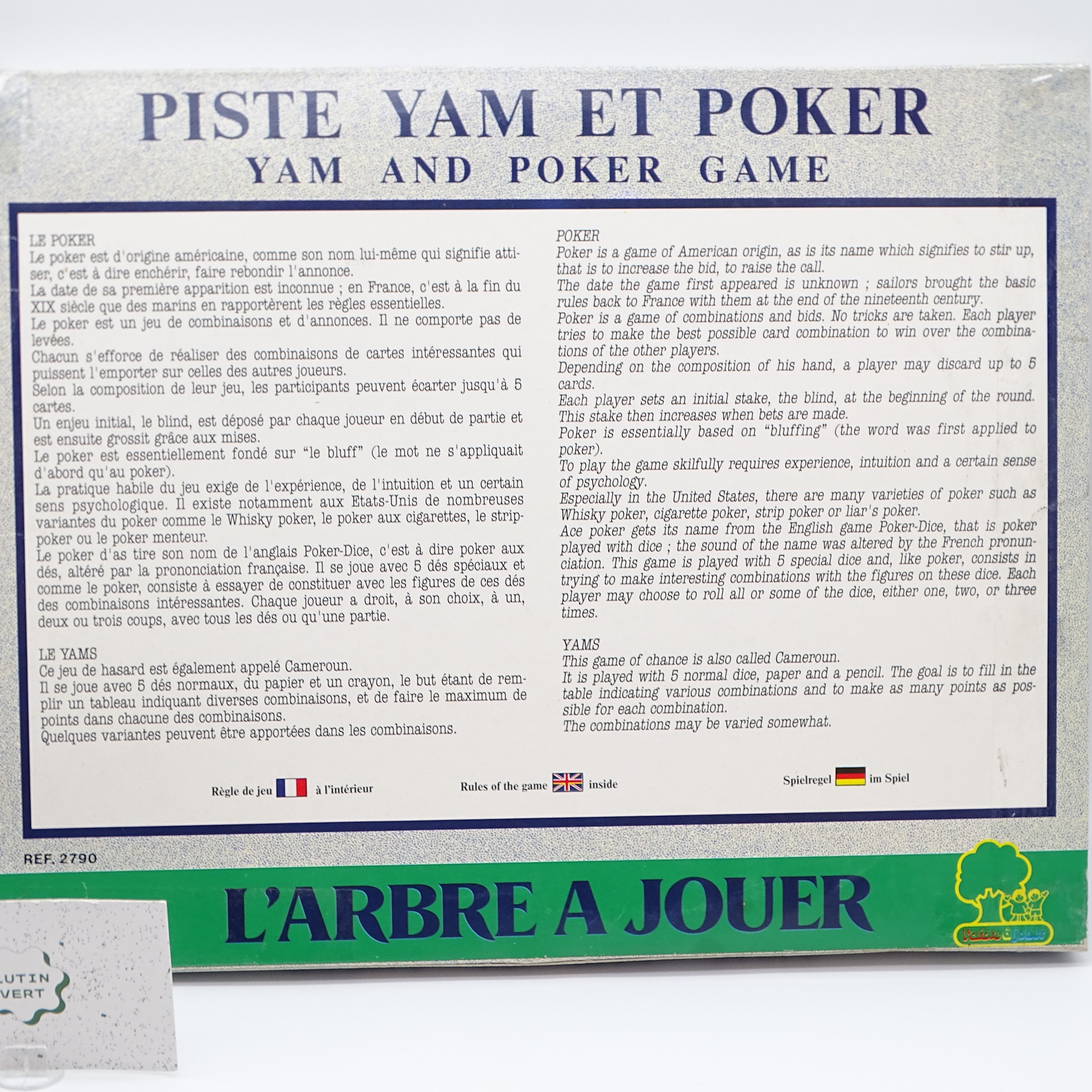 Voir photo 2 de Piste Yam et Poker L’ARBRE A JOUER - Dès 7 ans | Ref 14623 Piste Yam et Poker L’ARBRE A JOUER - Dès 7 ans | Ref 14623 Très bon état - Vue 2 -