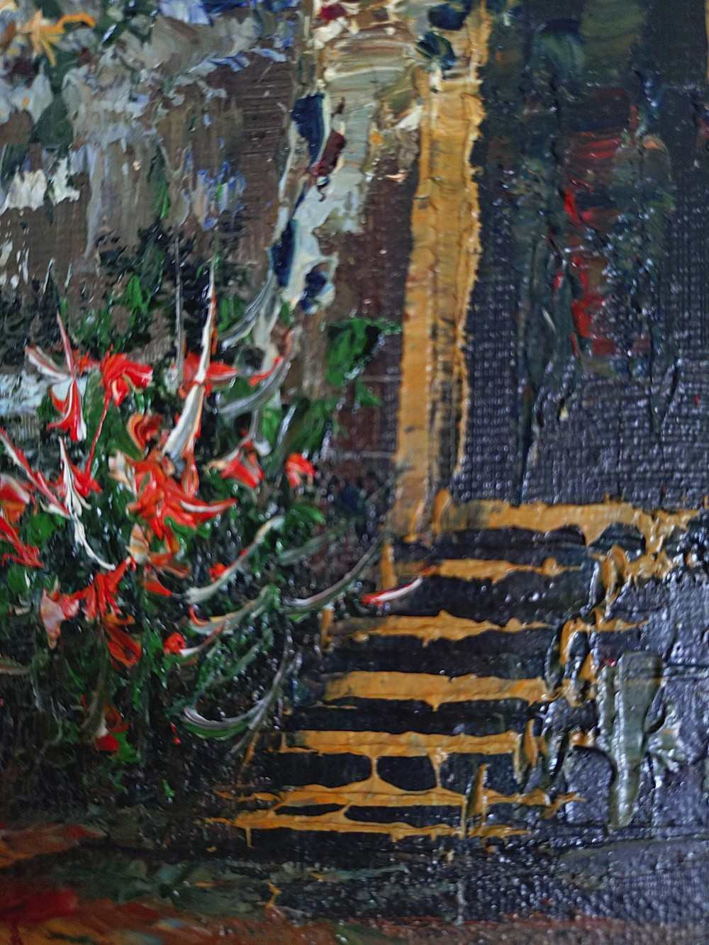 Huile sur toile originale, paysage marin signé. État correct - Vue 7 - 
