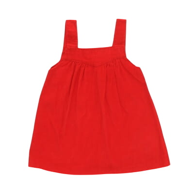 Robe rouge en velours côtelé avec bretelles - Bébé - Taille 12 mois - Photo 0