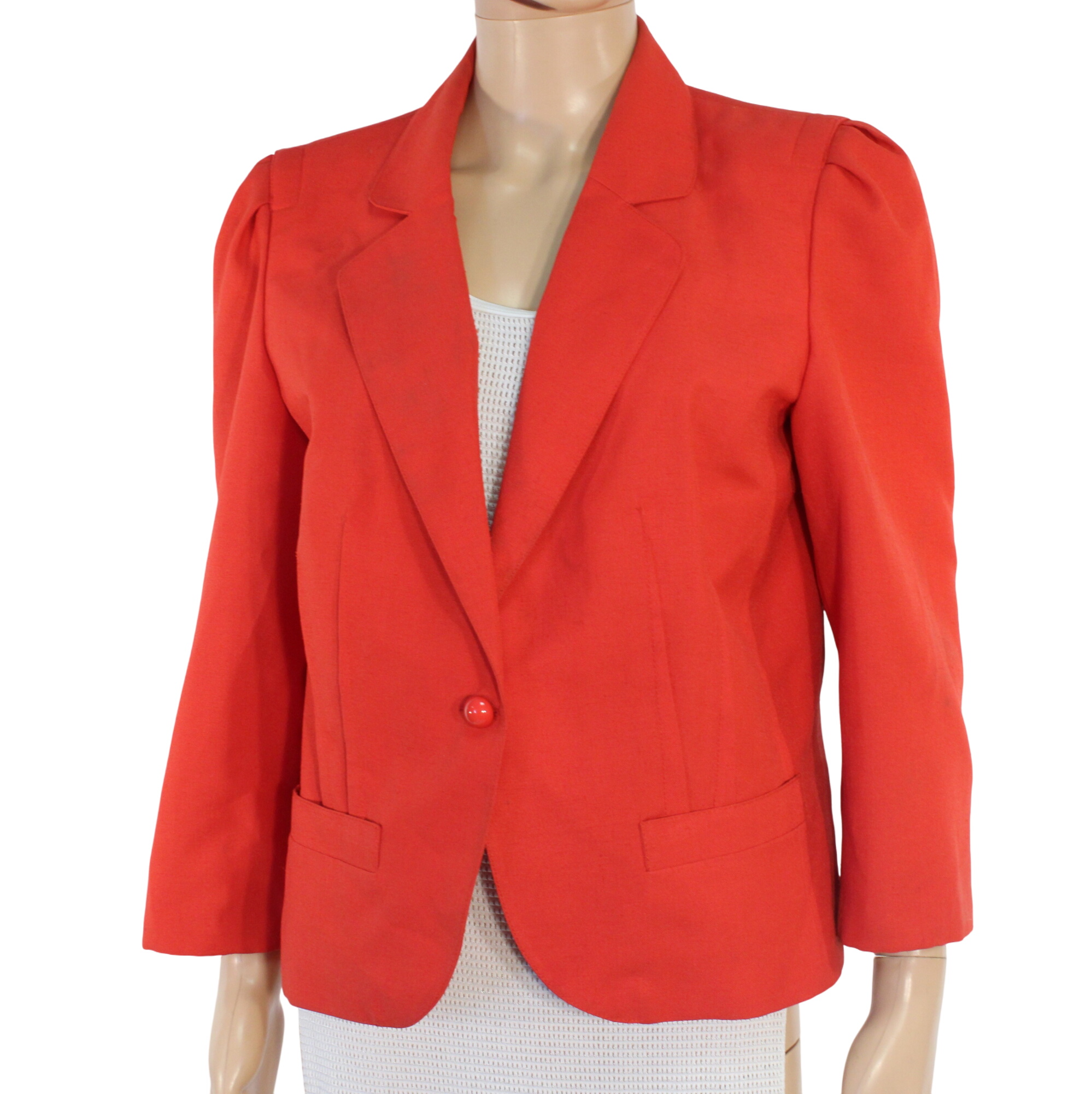 Veste Vintage Femme Rouge DELUXE FRANCE Taille Estimée L  -  reconditionné disponible sur Label Emmaüs
