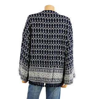 Gilet bleu foncé imprimé - femme - Pimkie - taille S - Photo 1