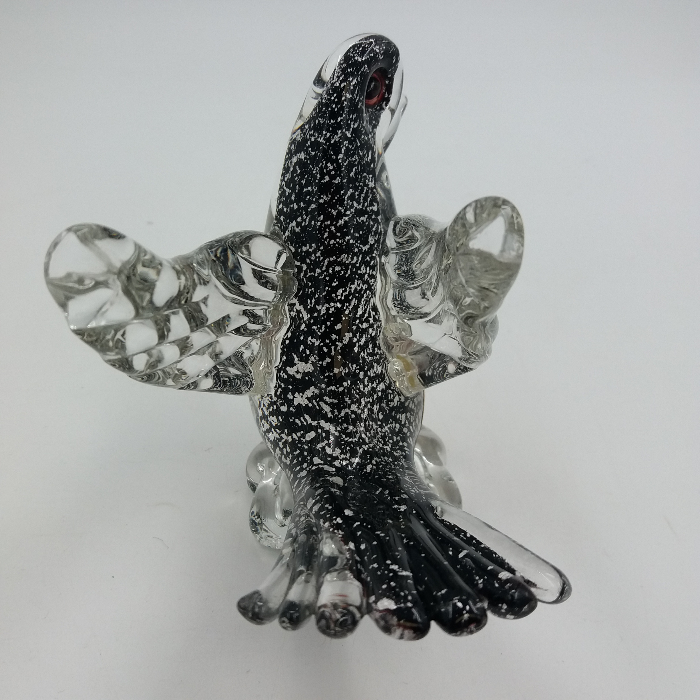 Oiseau en verre soufflé sur son socle. Murano. Made in Italie. - Photo 2