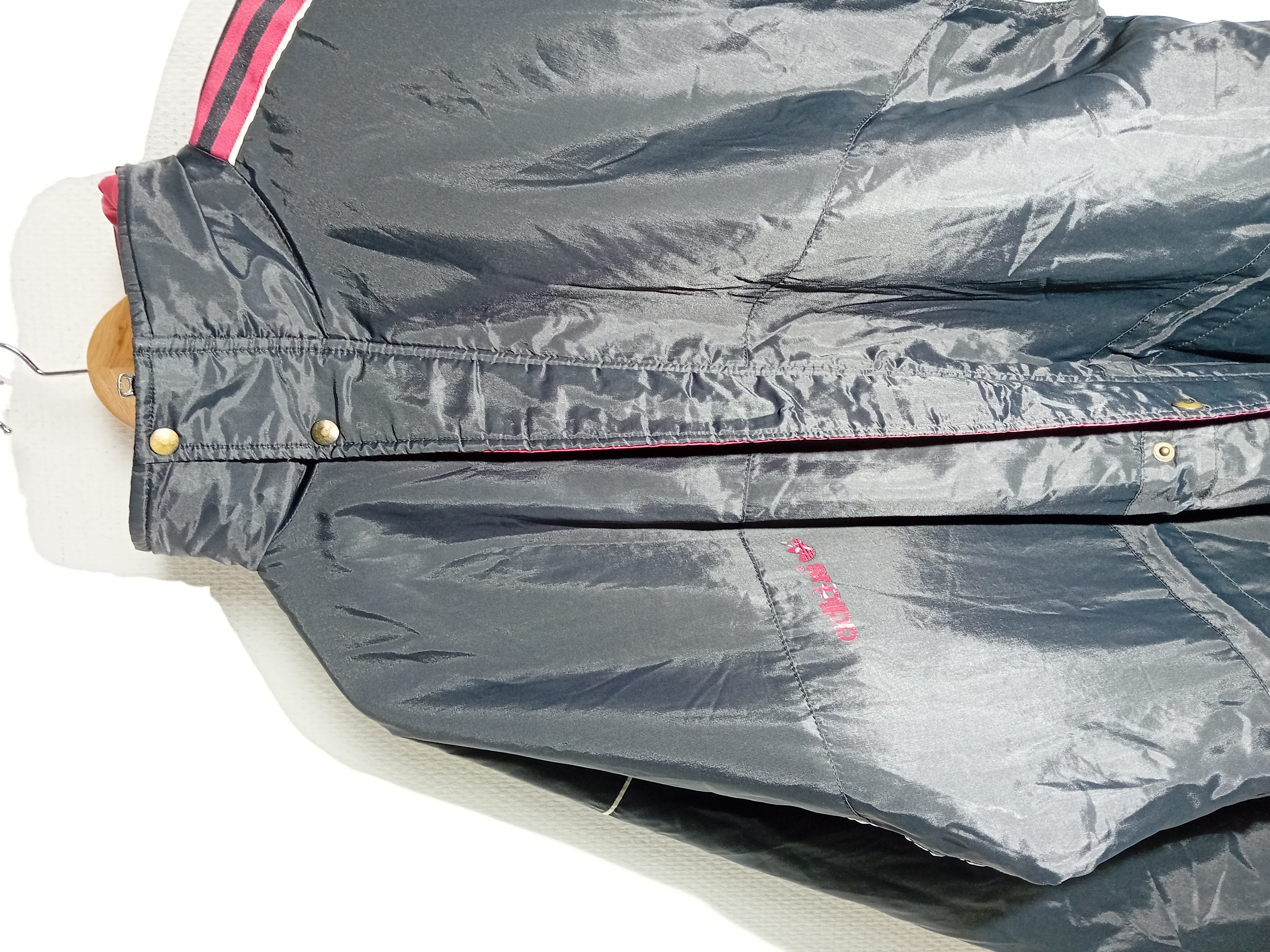Veste Adidas noire vintage L avec doublure et bandes rouges Bon état - Vue 3 - 