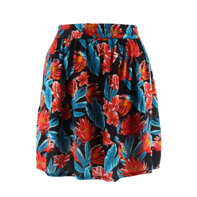 Jupe noire imprimée fleurs - Femme - Tissaia - Taille 42 - Photo 0