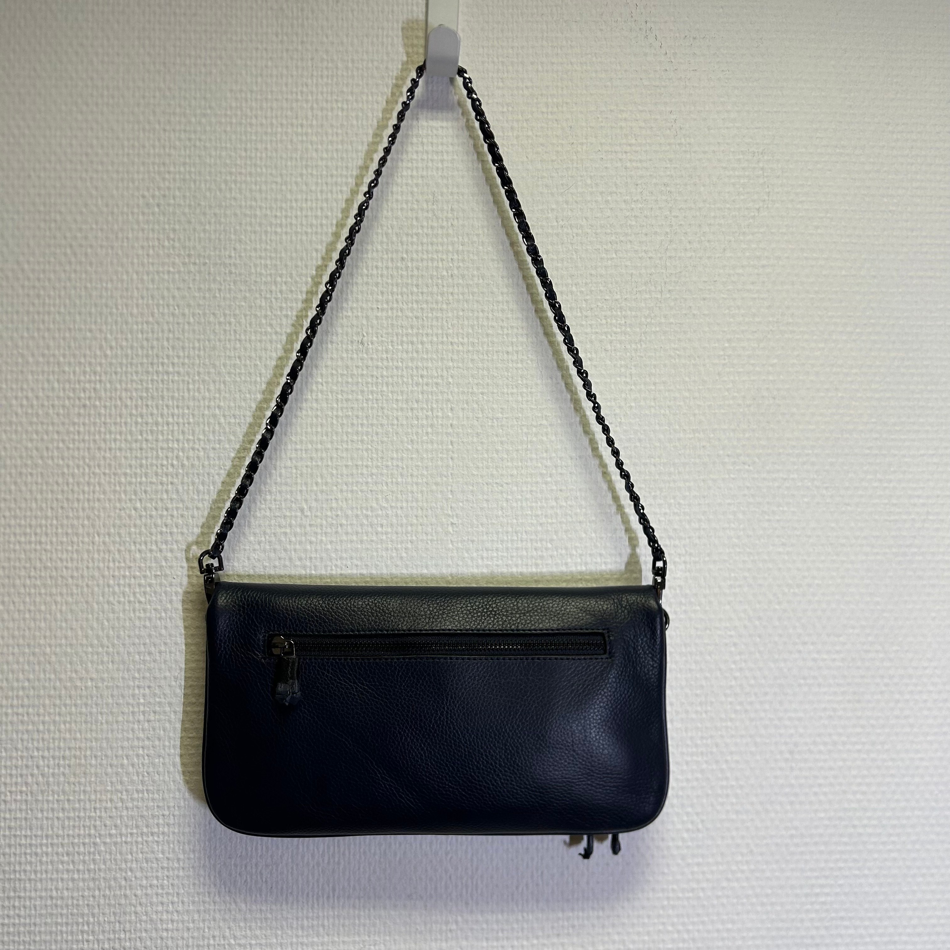 Zadig&Voltaire - Pochette rock - Cuir grainé bleu Comme neuf - Vue 2 - 