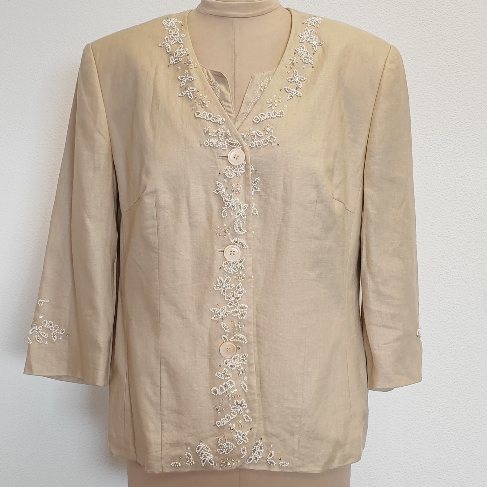 Veste Mi-Saison OBER En Toile De Lin Écru - Taille M 40/42 - Neuf (sans étiquettes)