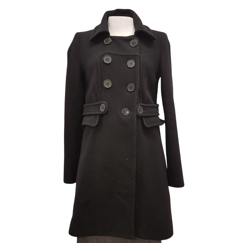 Manteau noir - TARA JARMON- taille 38 Bon état -  reconditionné disponible sur Label Emmaüs
